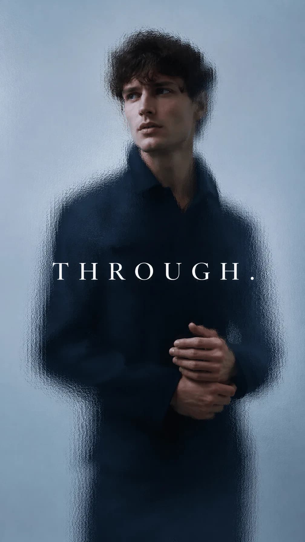 Through Frosted Glass Luxury Editorial Portrait AI Prompt