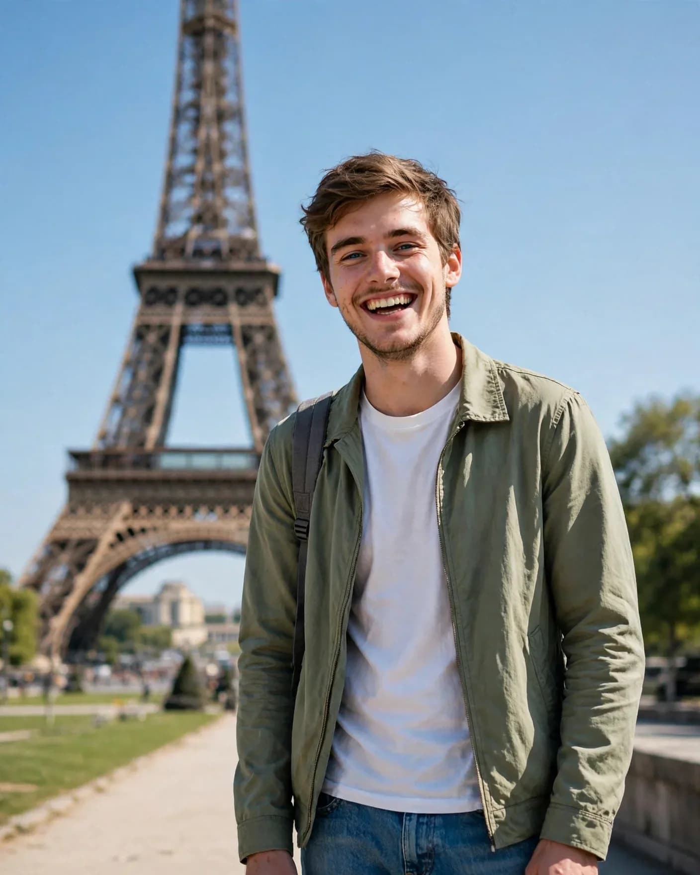 Paris Tourist Photo — Put Yourself at the Eiffel Tower | Editable AI Prompt