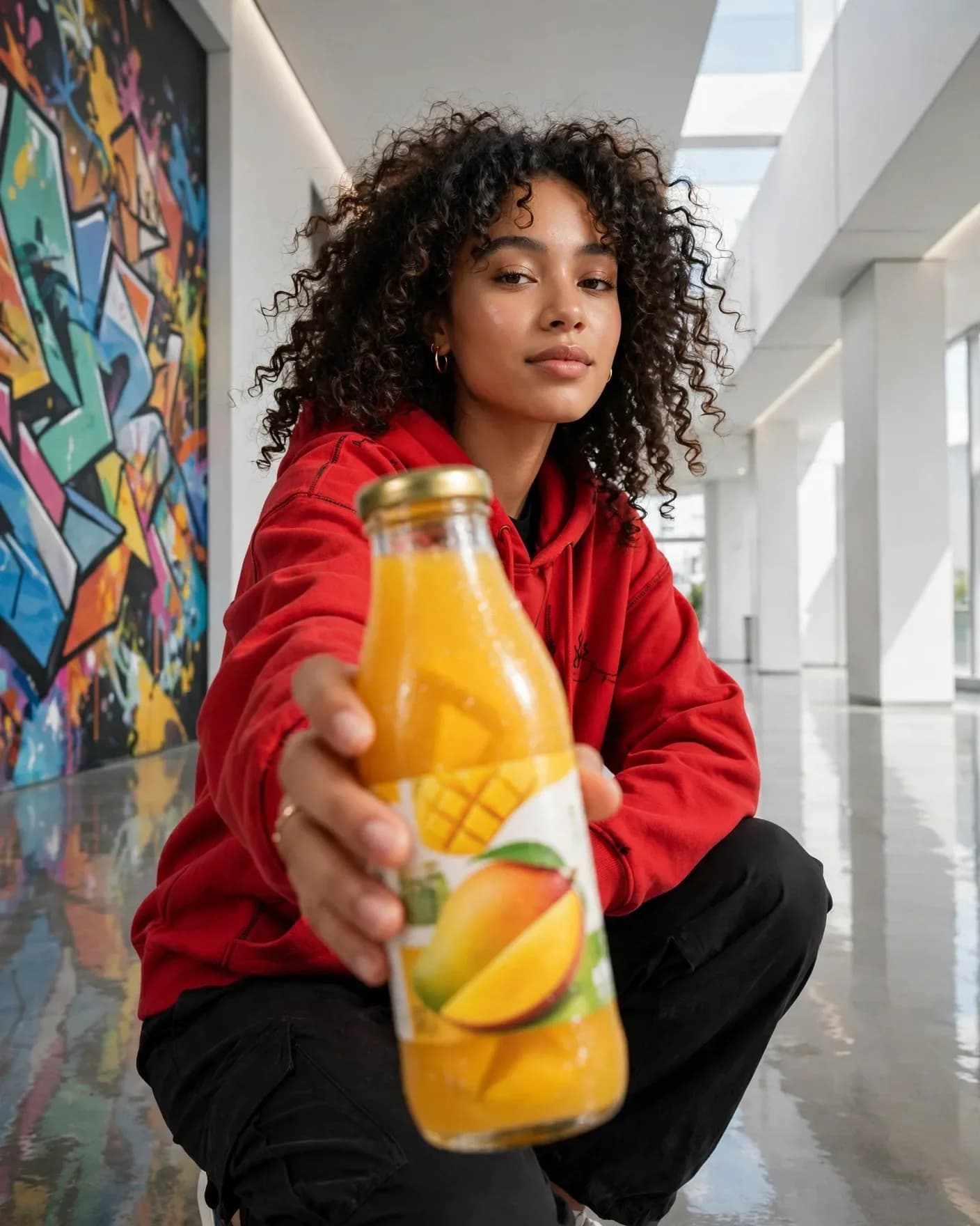 Mango Juice Lifestyle Beverage Campaign — Premium Product Advertisement Poster | Editable AI Prompt