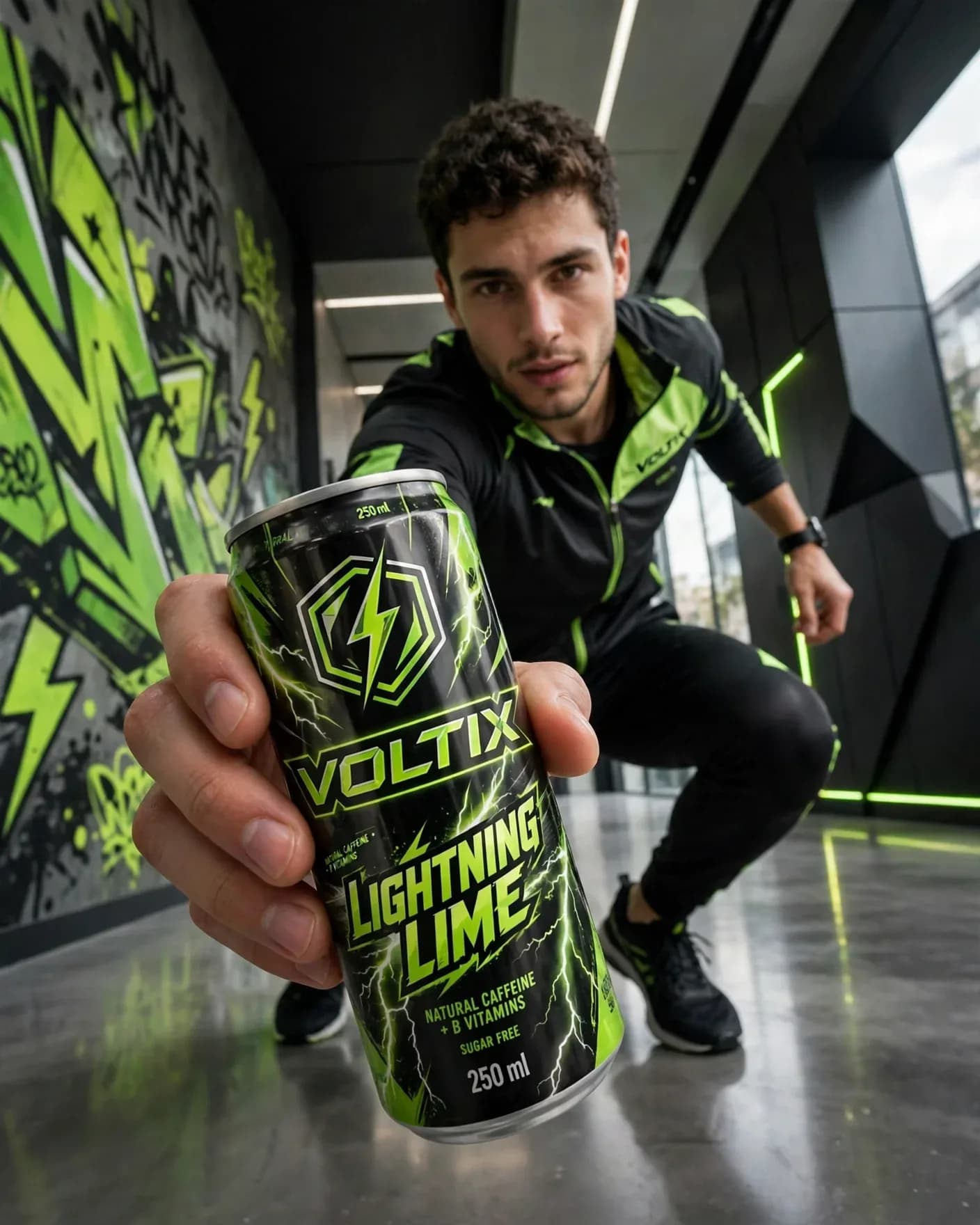 Energy Drink Lifestyle Beverage Campaign — Premium Product Advertisement Poster | Editable AI Prompt
