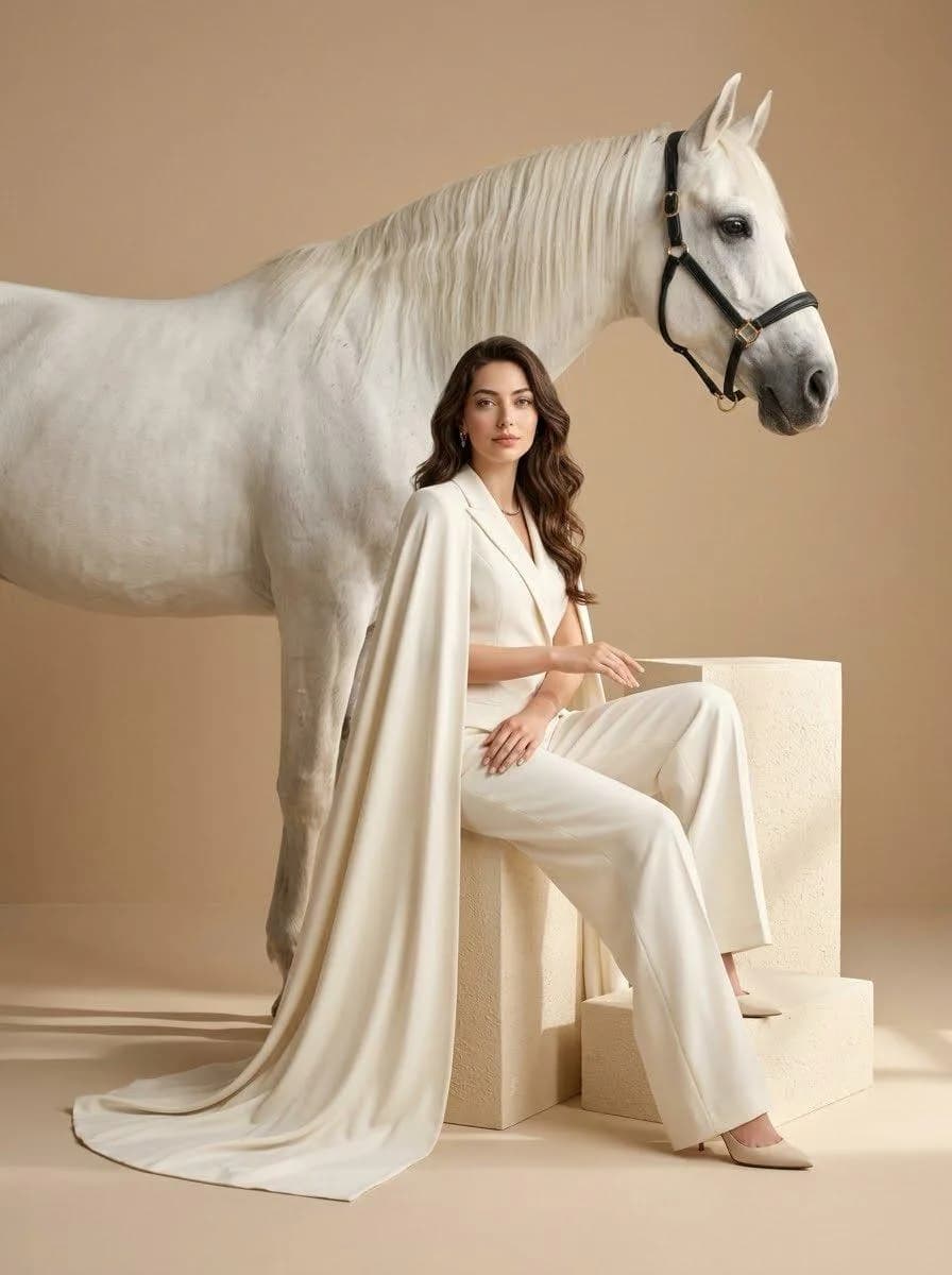 Luxury Horse Fashion Editorial Campaign AI Prompt