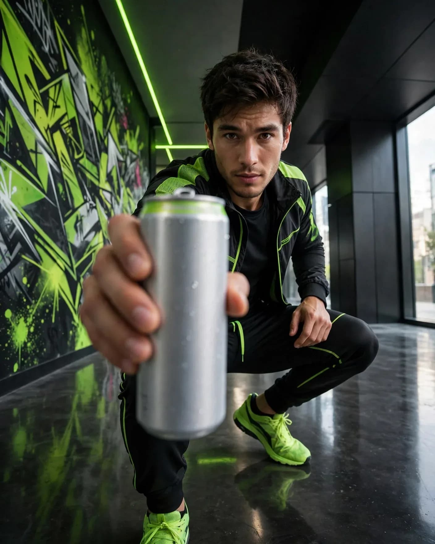 Energy Drink Lifestyle Beverage Campaign — Premium Product Advertisement Poster | Editable AI Prompt