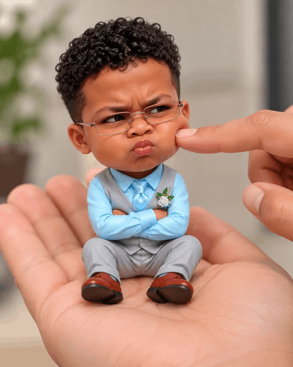 Chibi Character Palm Scale Transformation AI Prompt