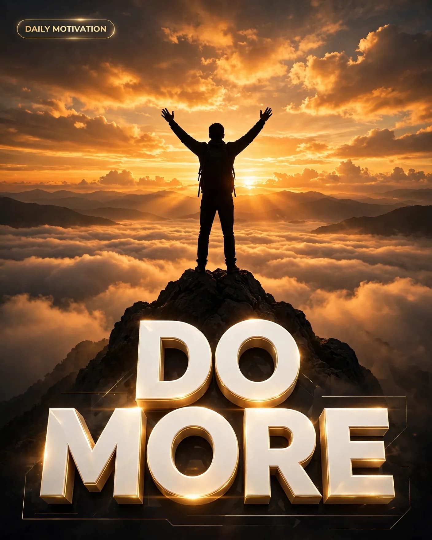 Motivational Quote Poster — Cinematic Inspirational Graphic | Editable AI Prompt