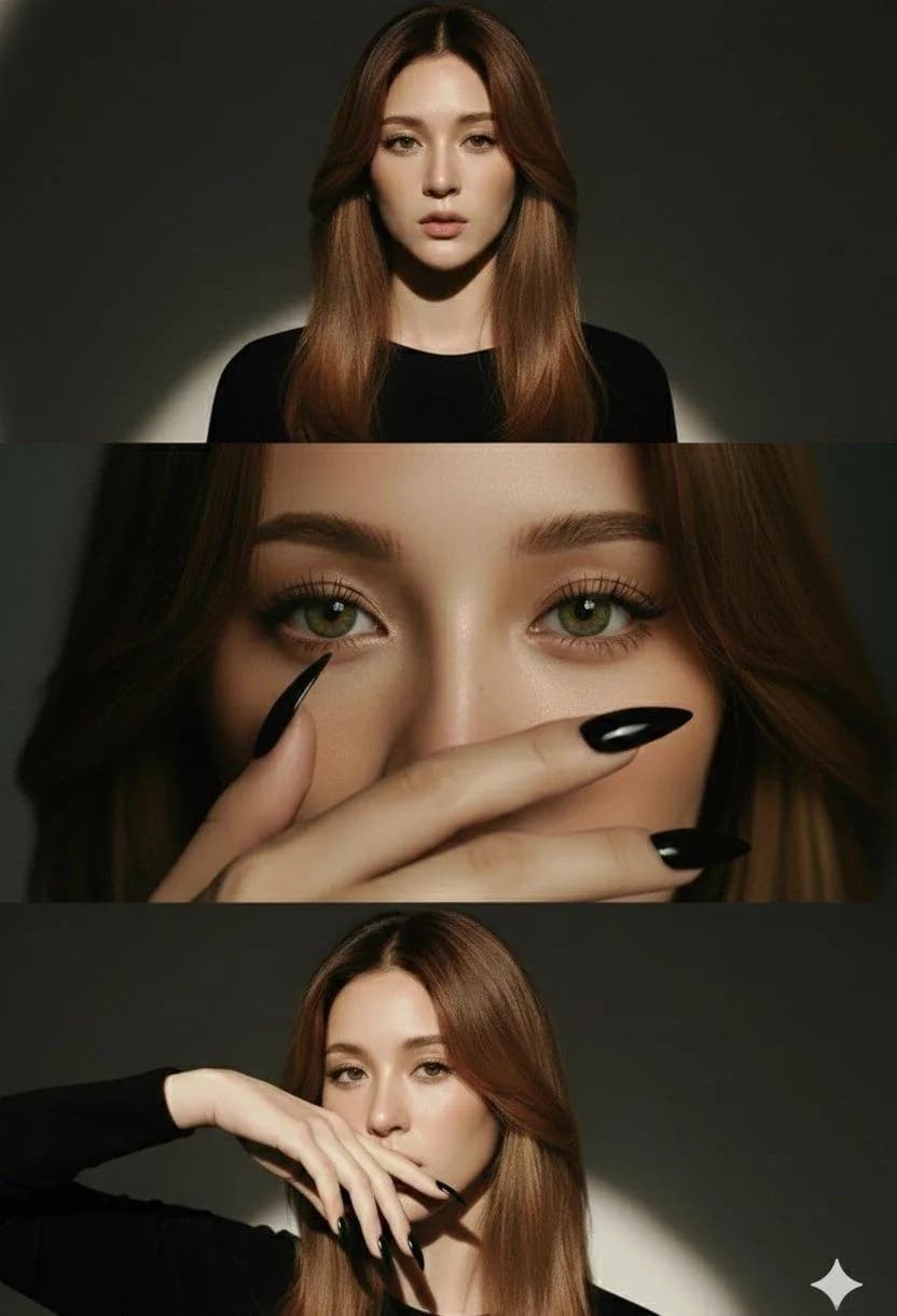 Luxury Beauty Editorial Vertical Triptych Portrait AI Prompt