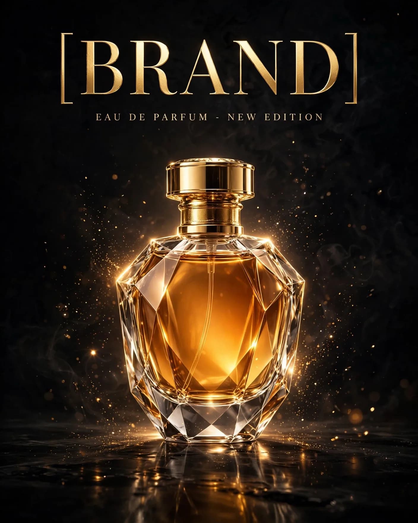 Luxury Perfume Ad — Gold Noir Fragrance Campaign Poster | Editable AI Prompt