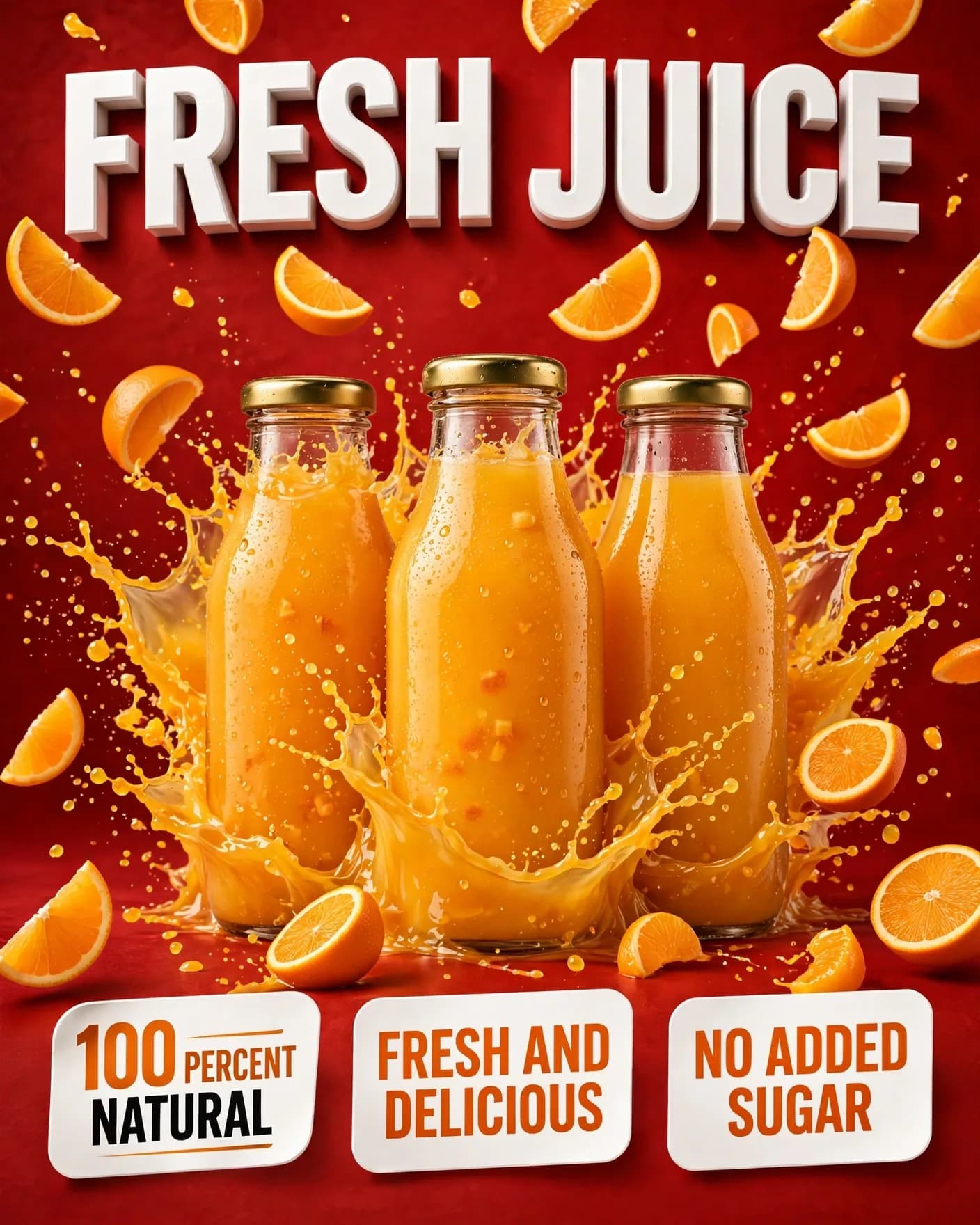 Food Beverage Product Ad Poster — Bold 3D Typography Commercial | Editable AI Prompt