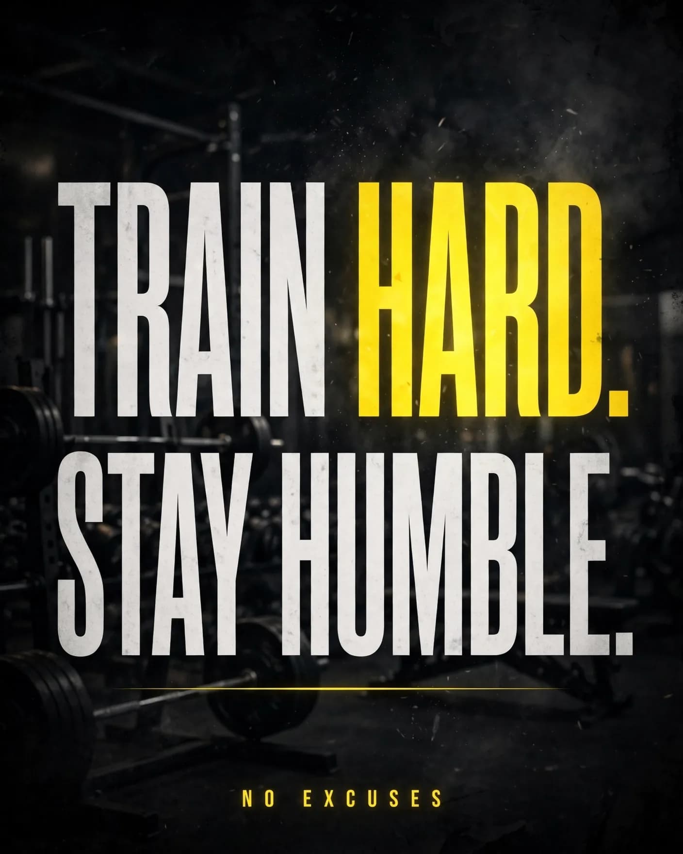 Bold Gym Typography Poster Prompt — Motivational Fitness Wall Art (4:5)