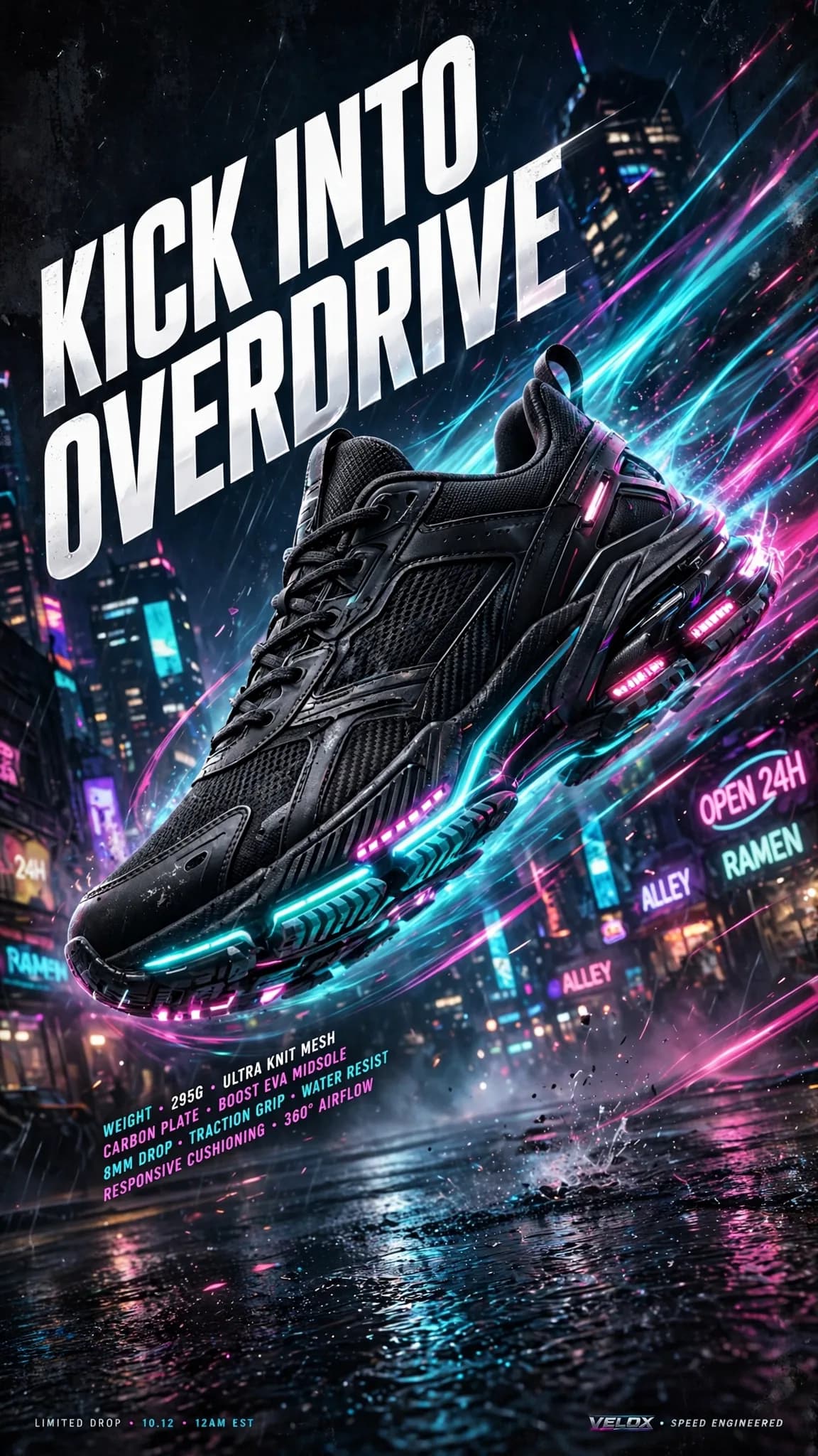 Sneaker Launch Poster Prompt — High-Energy Streetwear Campaign