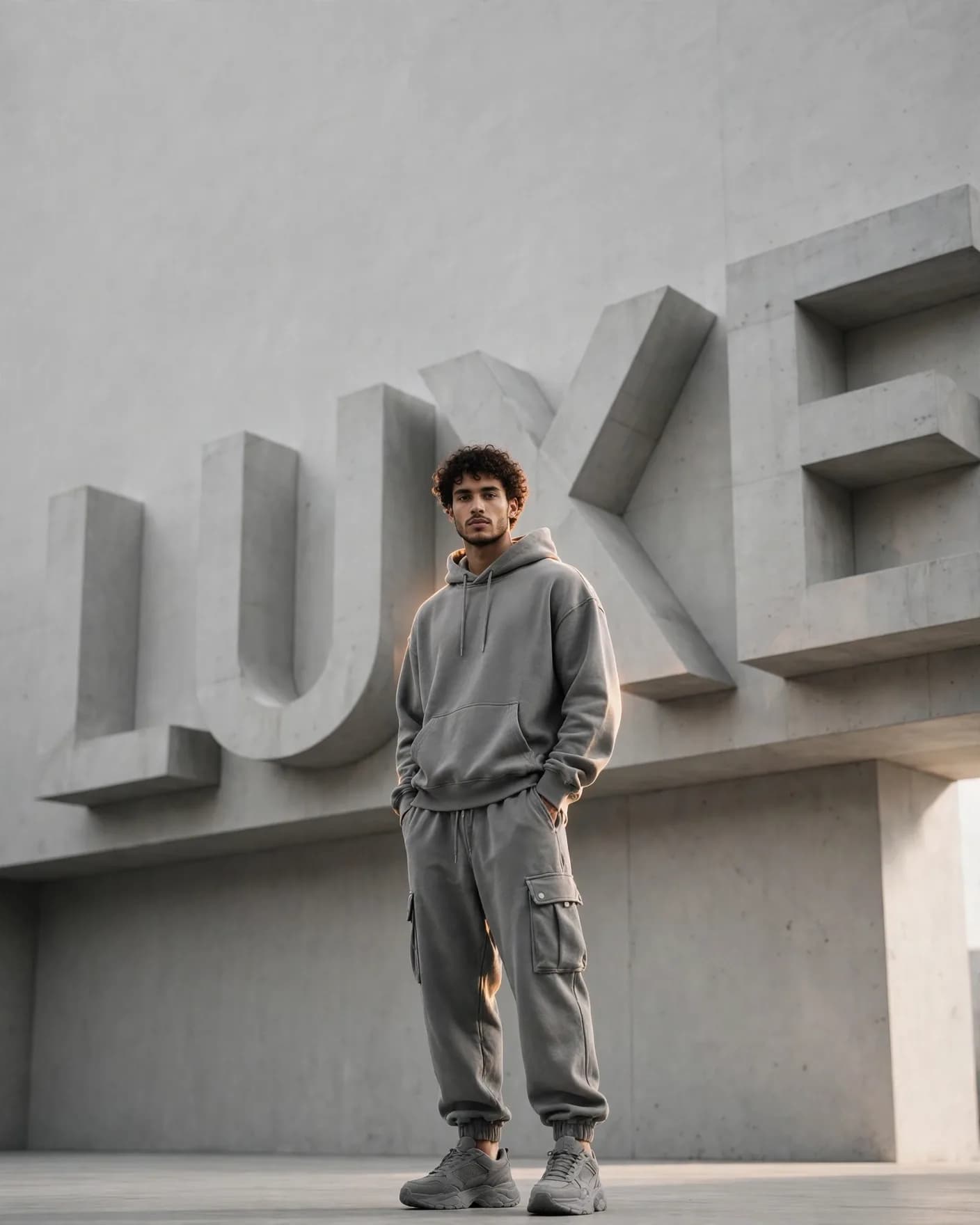 Luxury Streetwear 3D Type Campaign Poster Prompt