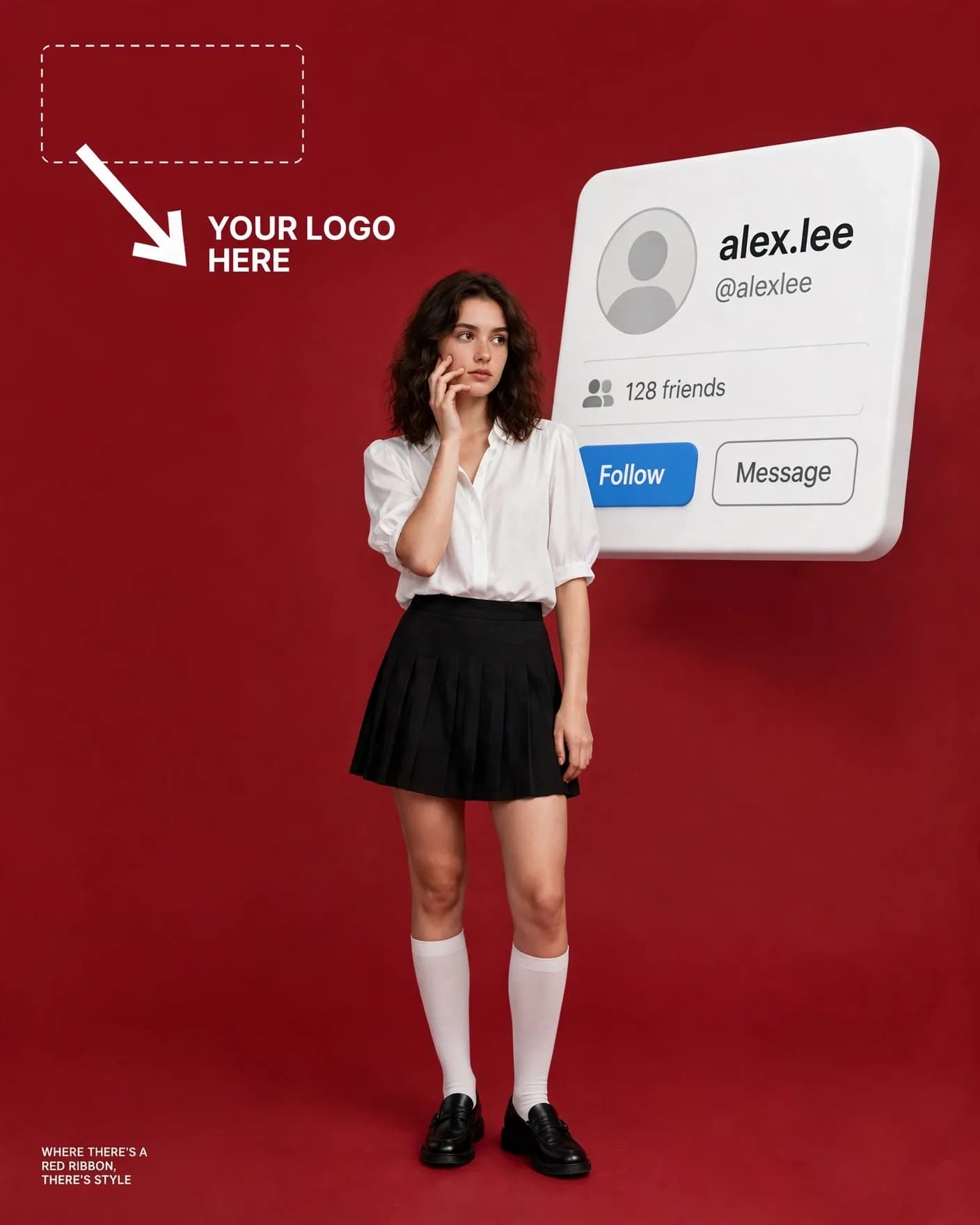 Social Profile Card Influencer Fashion Campaign Editable AI Prompt