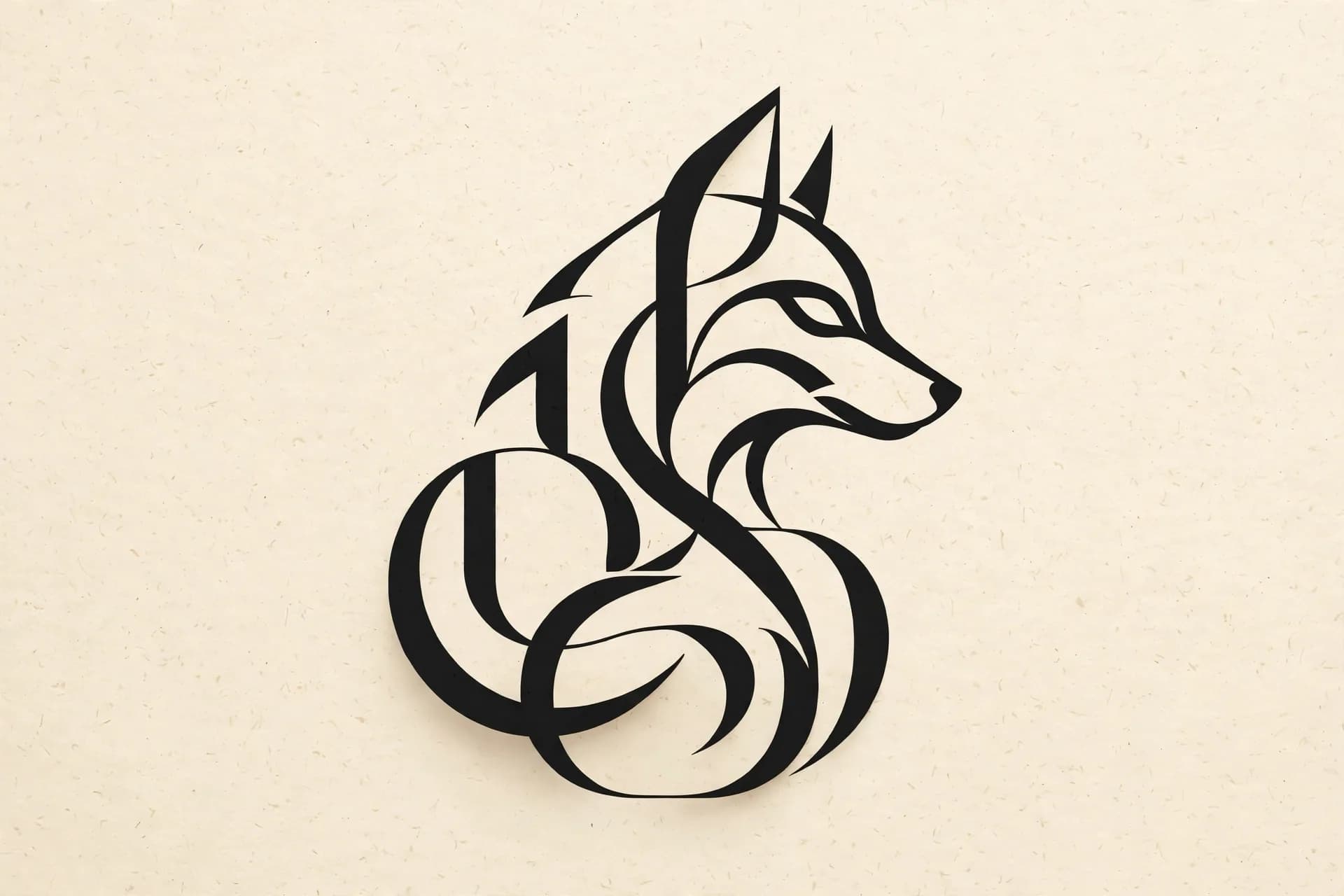 Typography Animal-Silhouette Logo Prompt