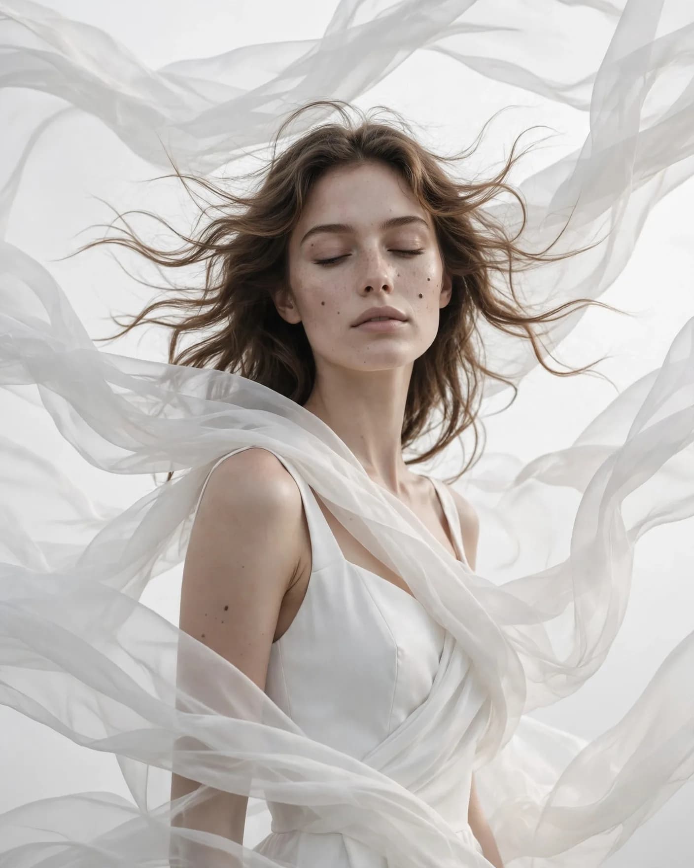White Fabric Ethereal Editorial Prompt — Vogue Beauty Campaign (4:5)
