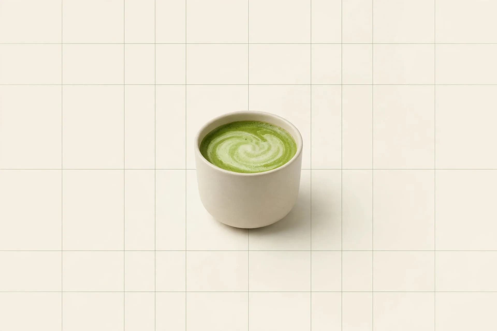 Swiss-Style Matcha Latte Poster Prompt
