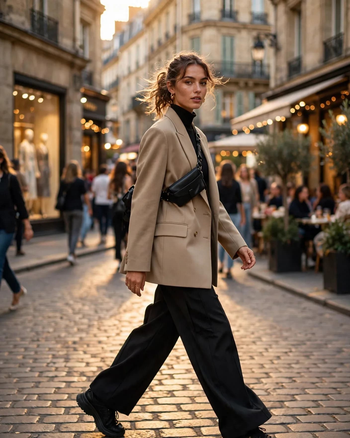 Street-Style Fashion Editorial Poster Prompt — Golden Hour City