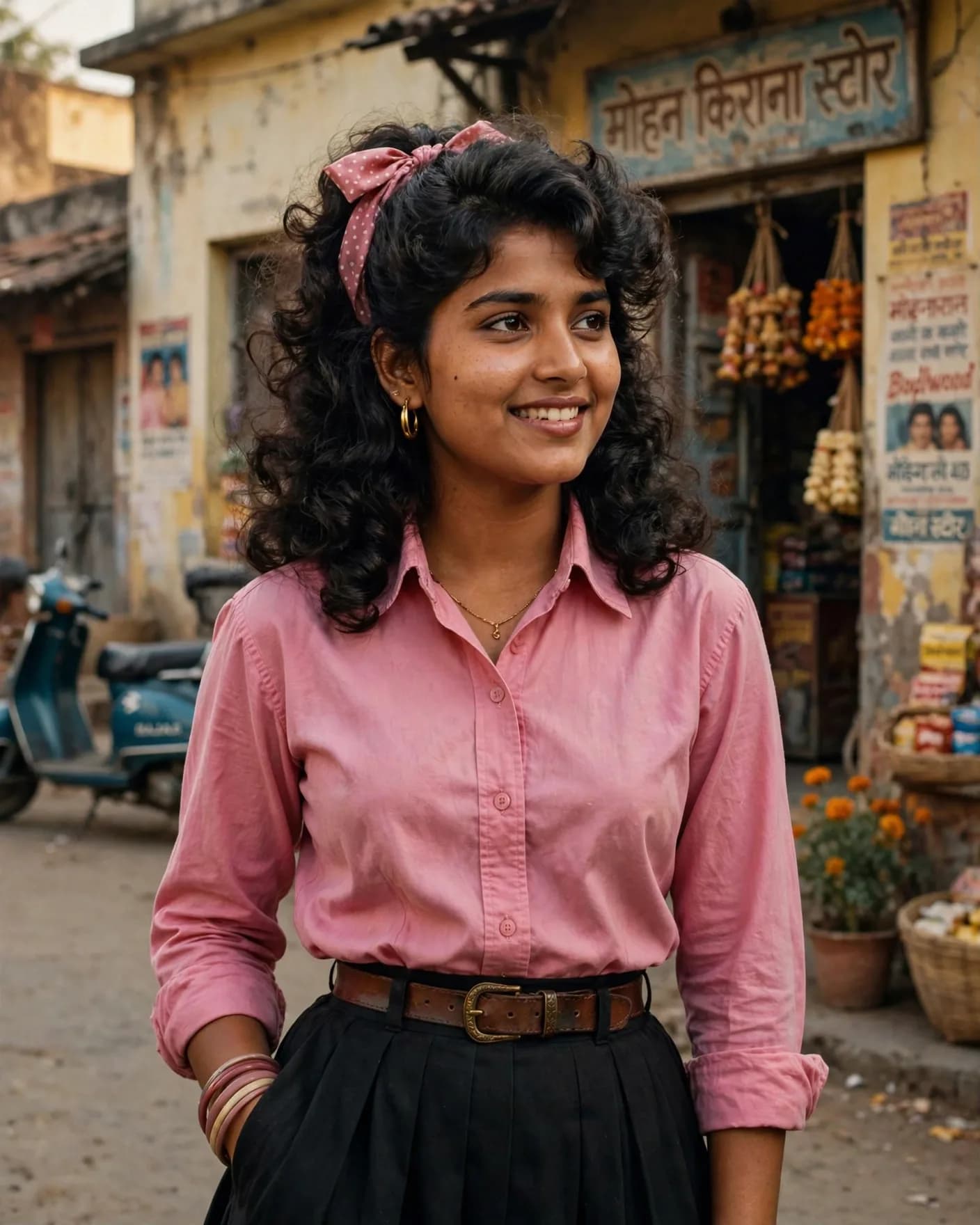 Retro 1980s Indian Fashion Portrait Prompt — Kodak Film Nostalgia