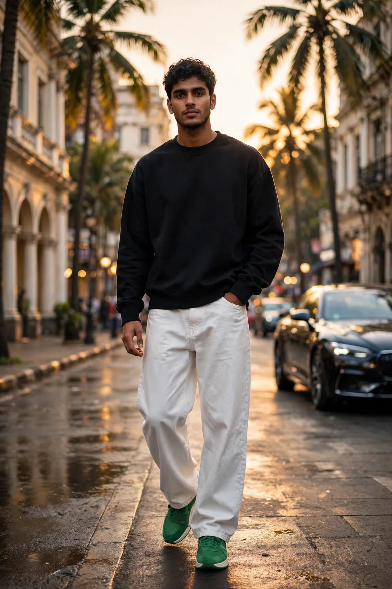 Streetwear Golden Hour Portrait Prompt — Luxury Urban Editorial