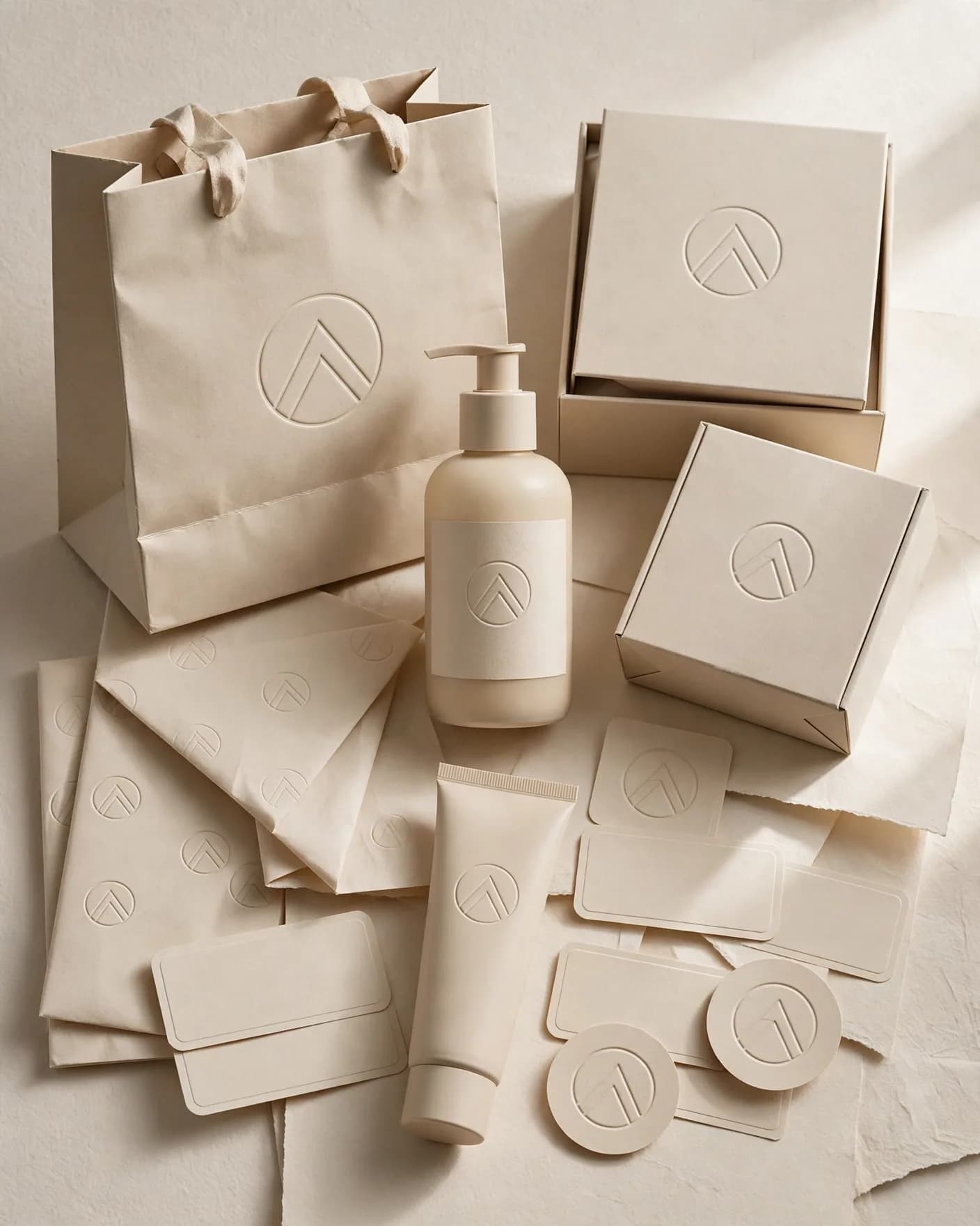 Brand Packaging System Showcase — Full Identity Display Poster Prompt