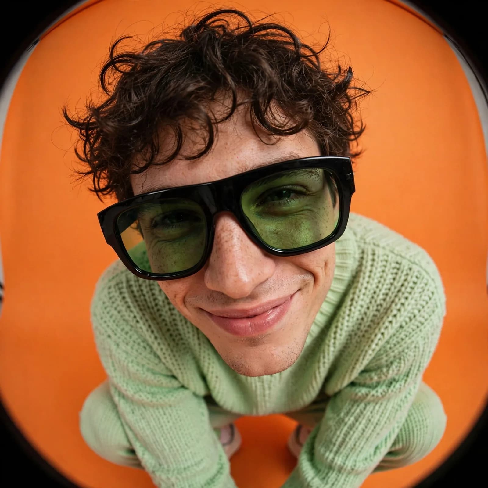 Fisheye Distortion Fashion Portrait Prompt — Gen Z Editorial