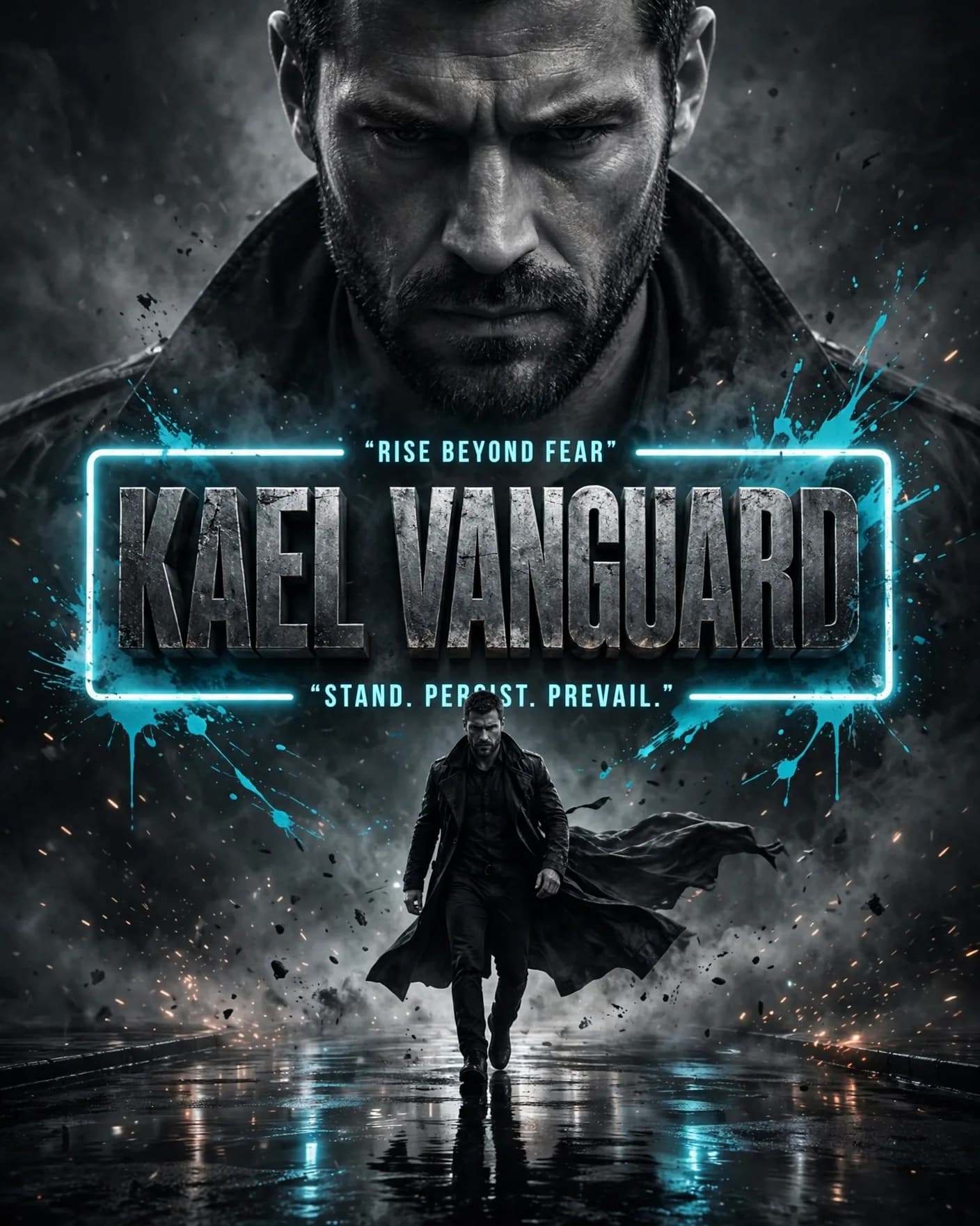 Cinematic Name Poster Prompt Template (Neon 3D Block Letters)