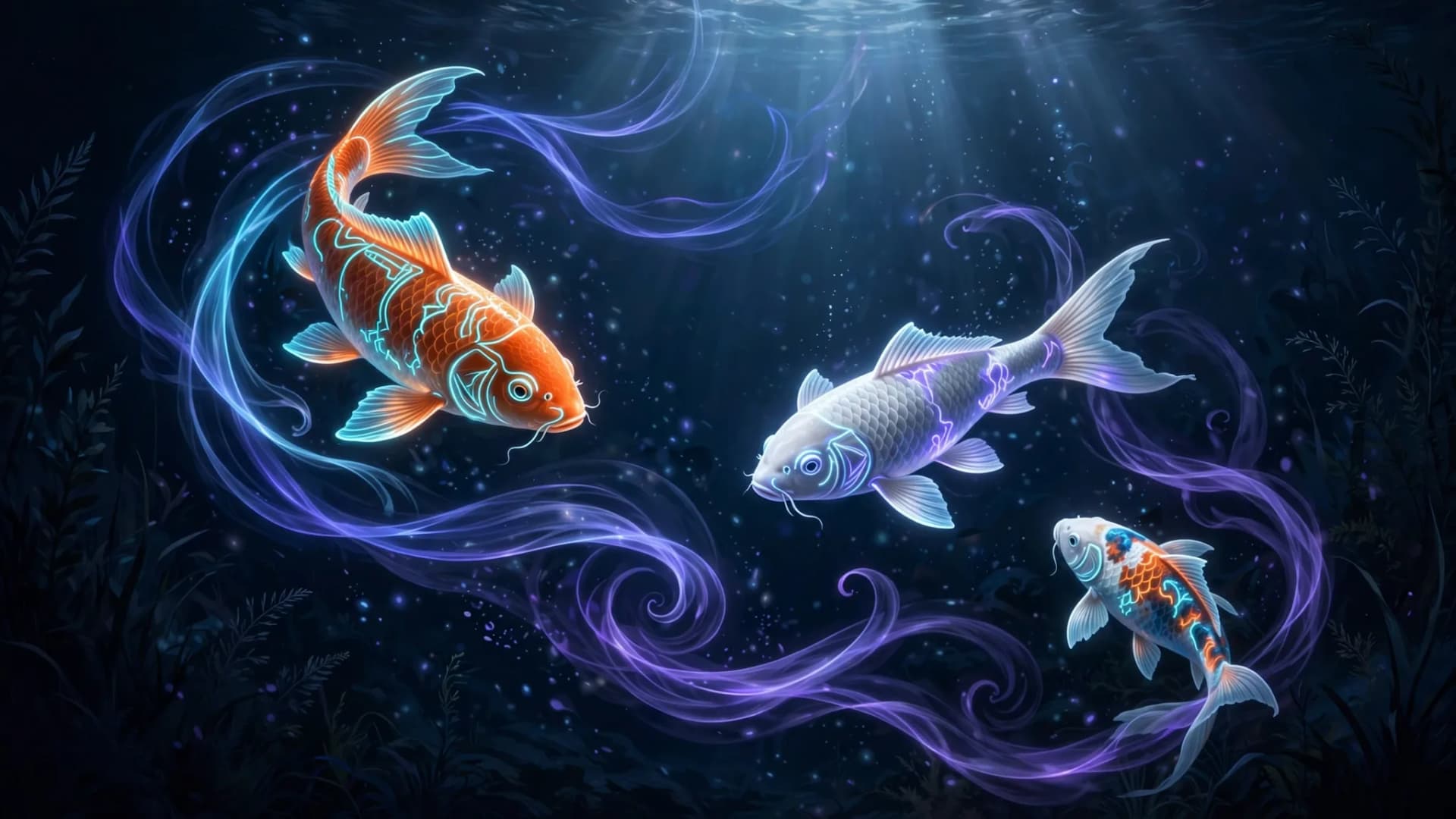 Neon Koi Dreamscape Prompt — Glowing Underwater Art