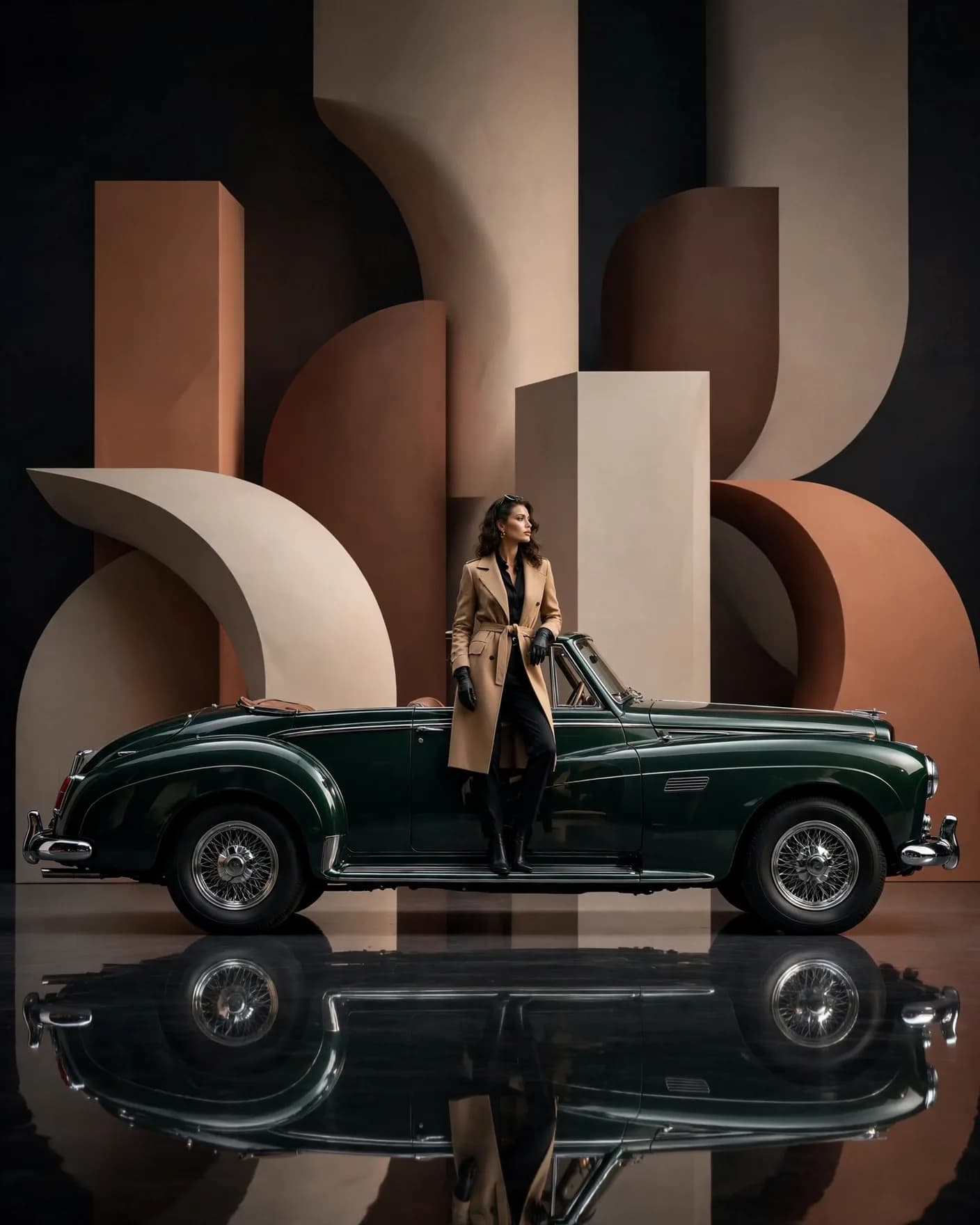 Vintage Car Luxury Travel Brand Ad Poster Prompt