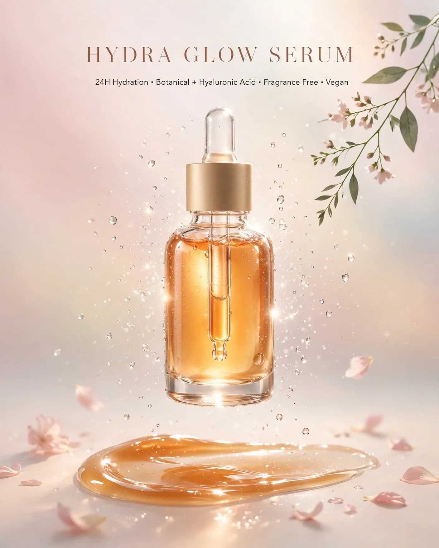 Premium Skincare Serum Ad Prompt — Luxury Beauty Product Poster