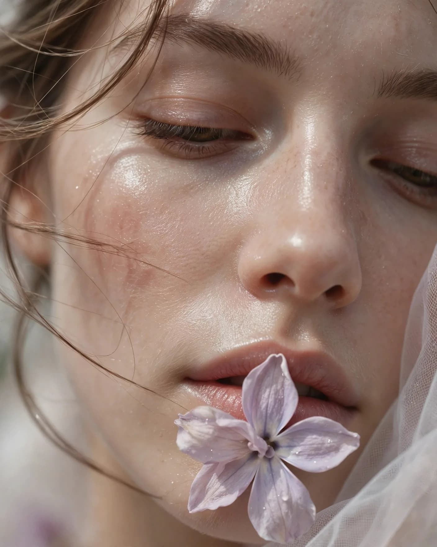 Lilac Flower Dewy Portrait Prompt — Soft Floral Close-Up (4:5)