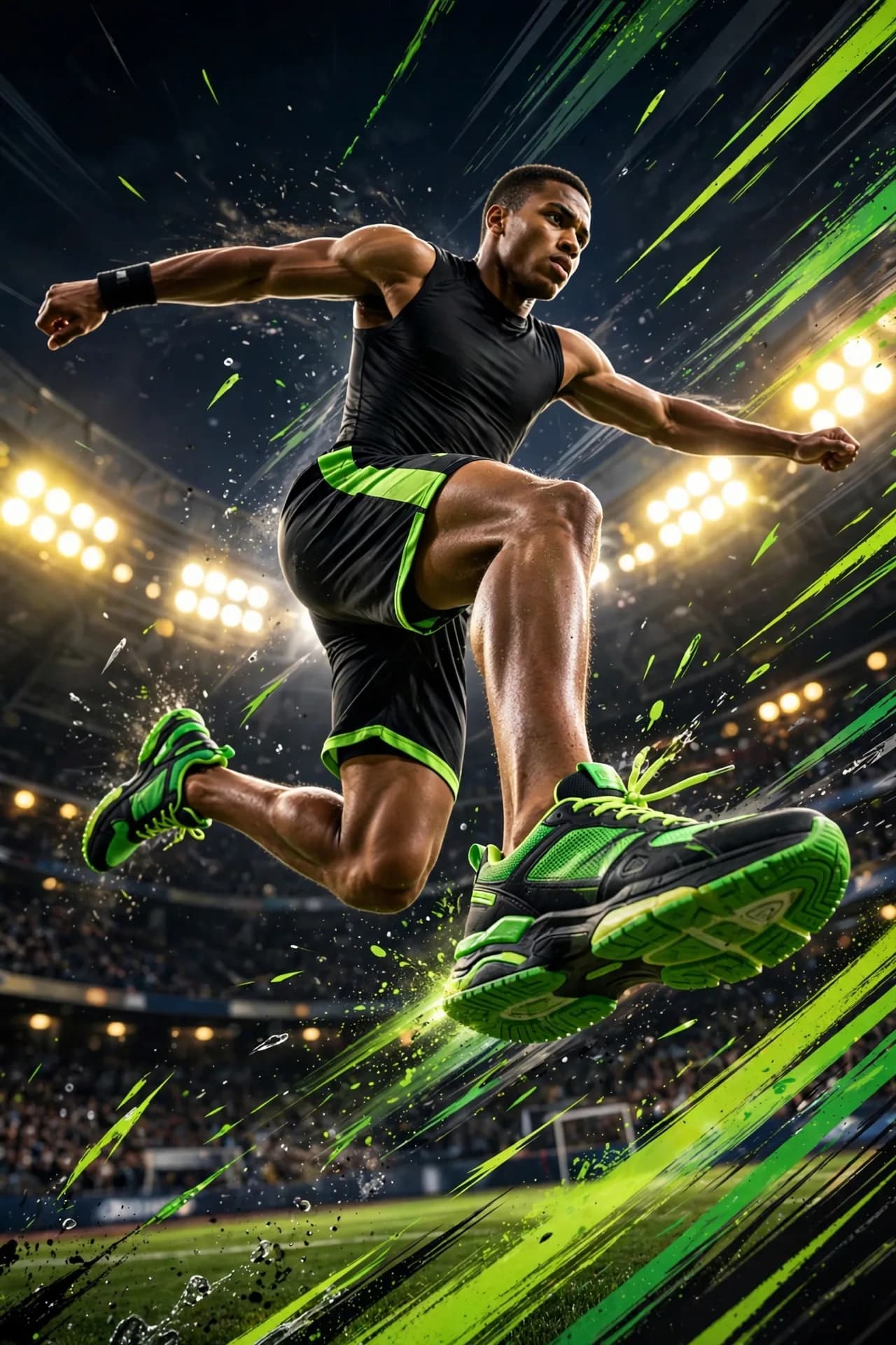 Dynamic Athletic Sneaker Poster Prompt