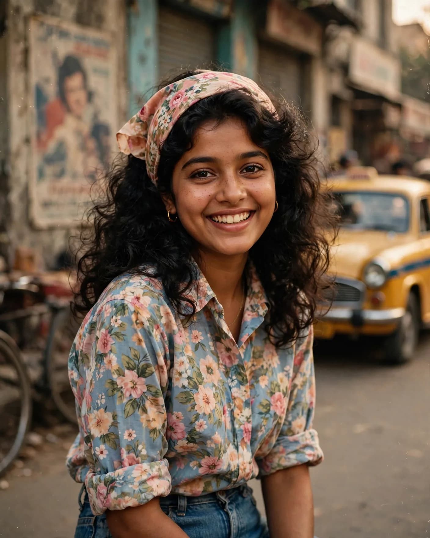 1980s Retro Bollywood Street Portrait Prompt