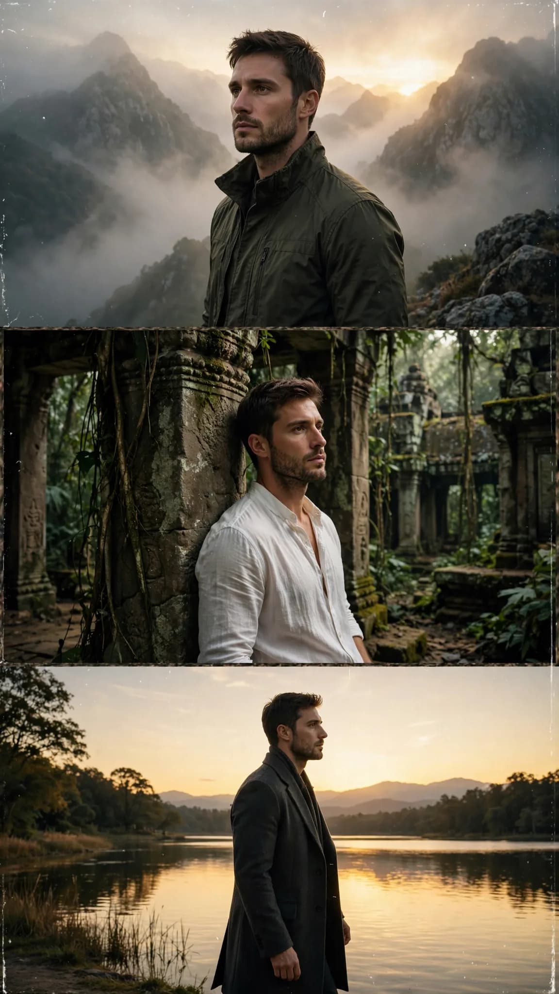 Three-Panel Cinematic Collage Poster Prompt