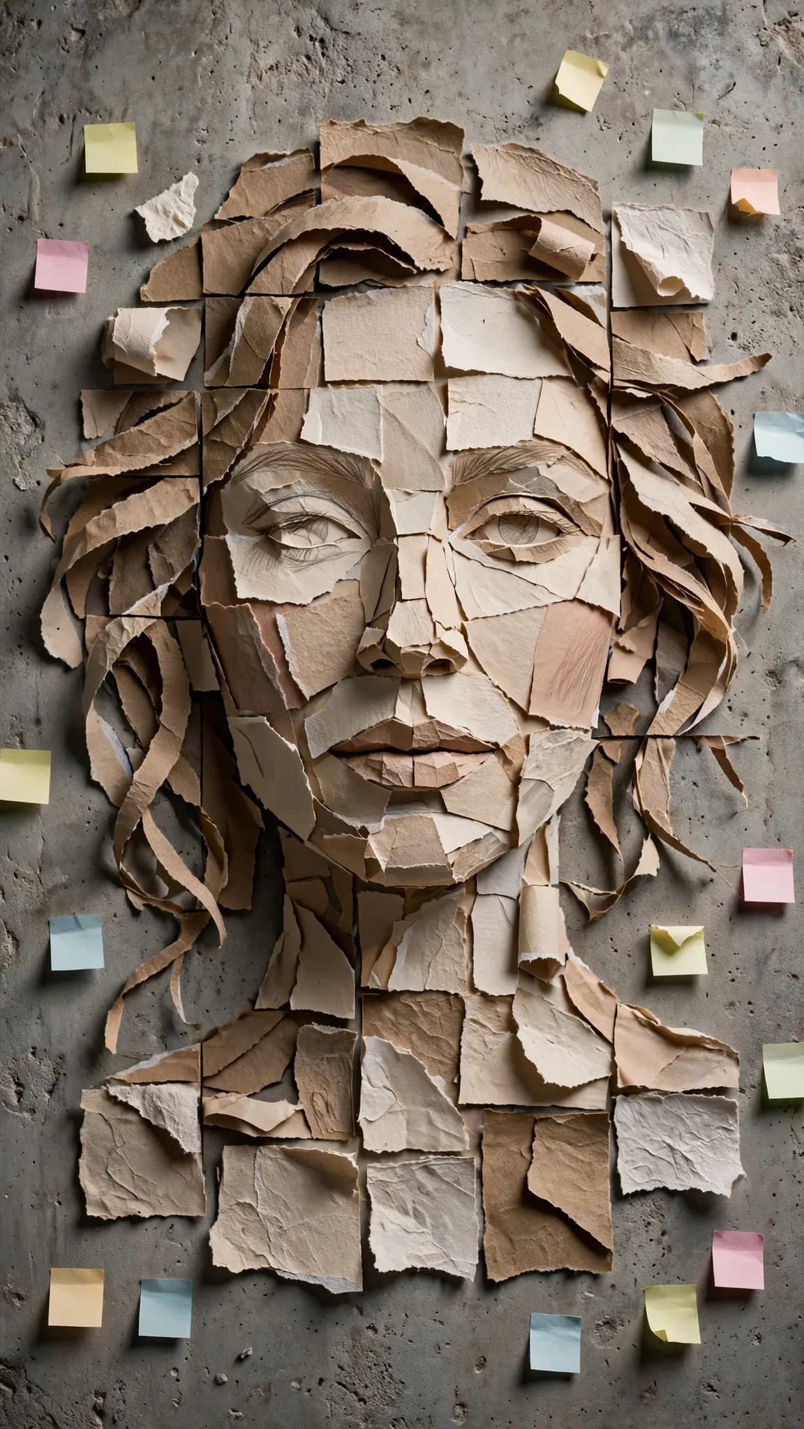 Torn Paper Fragment Portrait Poster Prompt