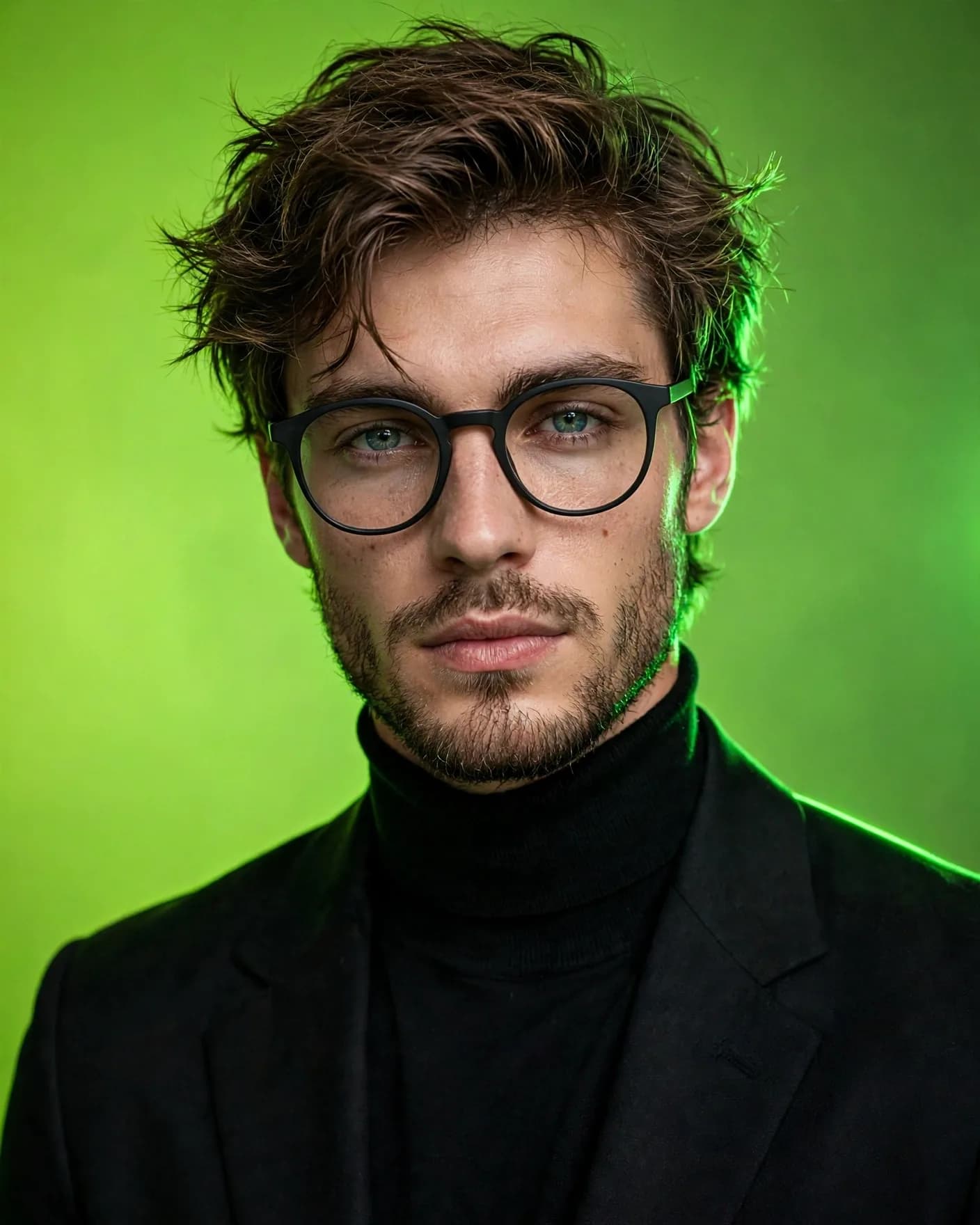 Lime Green Tech Founder Portrait Prompt — Electric Studio Look