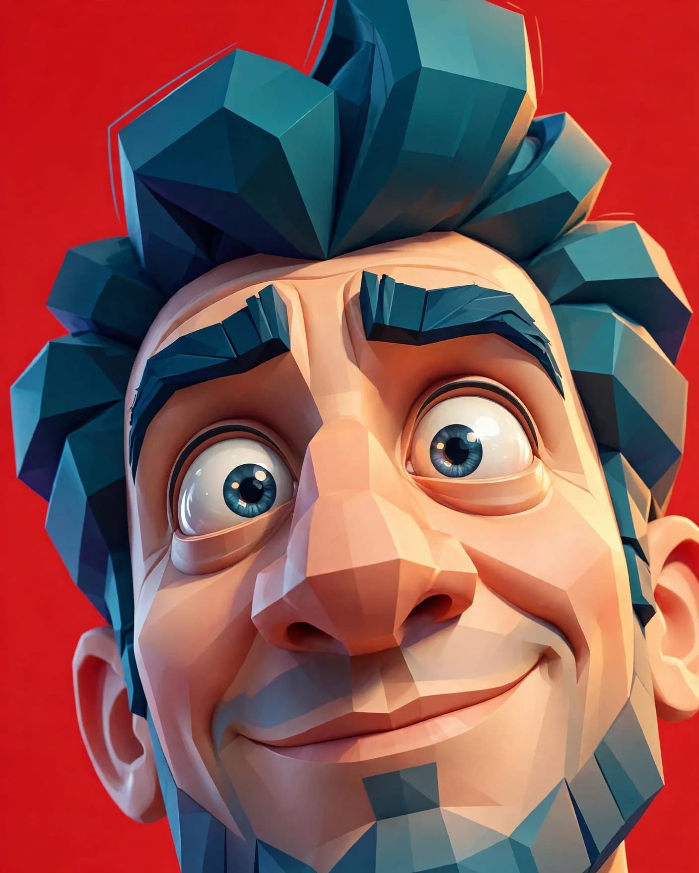 3D Caricature Portrait Prompt — Stylized Vector-Meets-3D Face