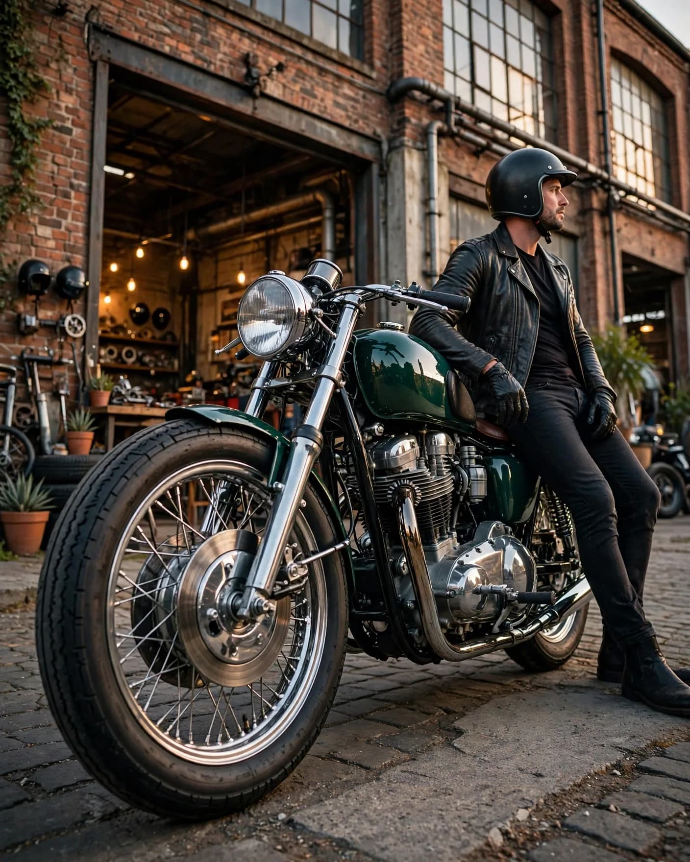 Café-Racer Motorcycle Campaign Poster Prompt