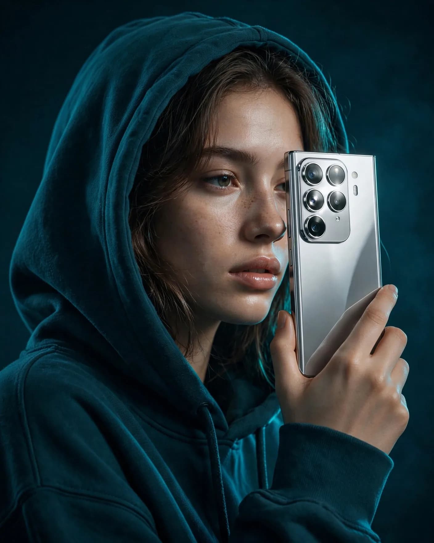 Fashion-Tech Smartphone Campaign Poster Prompt