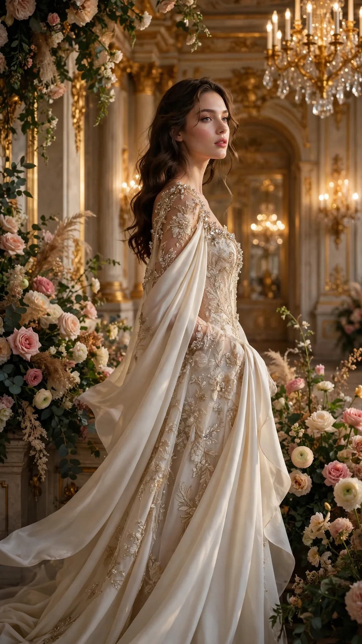 Couture Bridal Campaign Poster Prompt — Golden Editorial