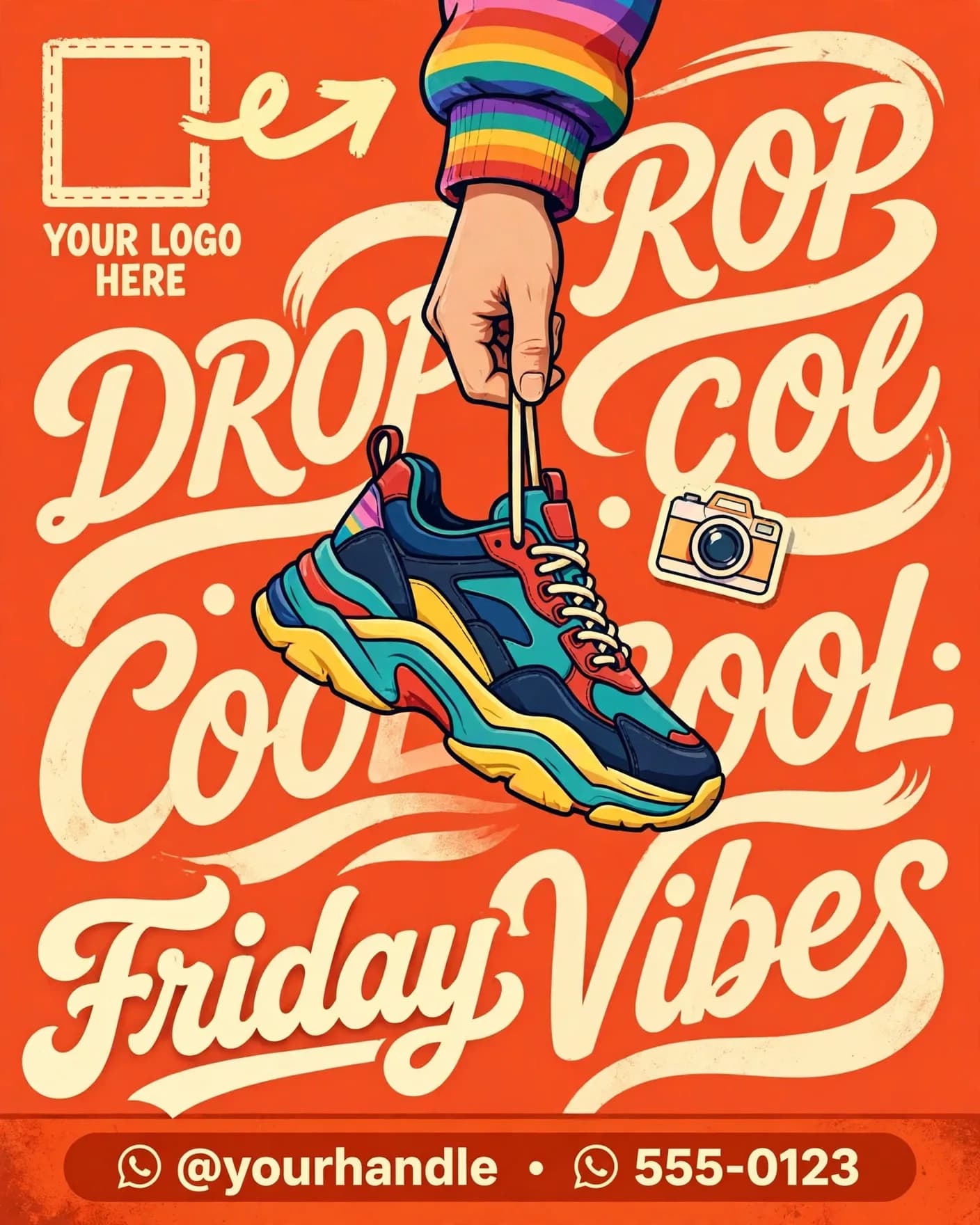 TGIF Friday Sneaker Flyer Streetwear Ad Editable AI Prompt