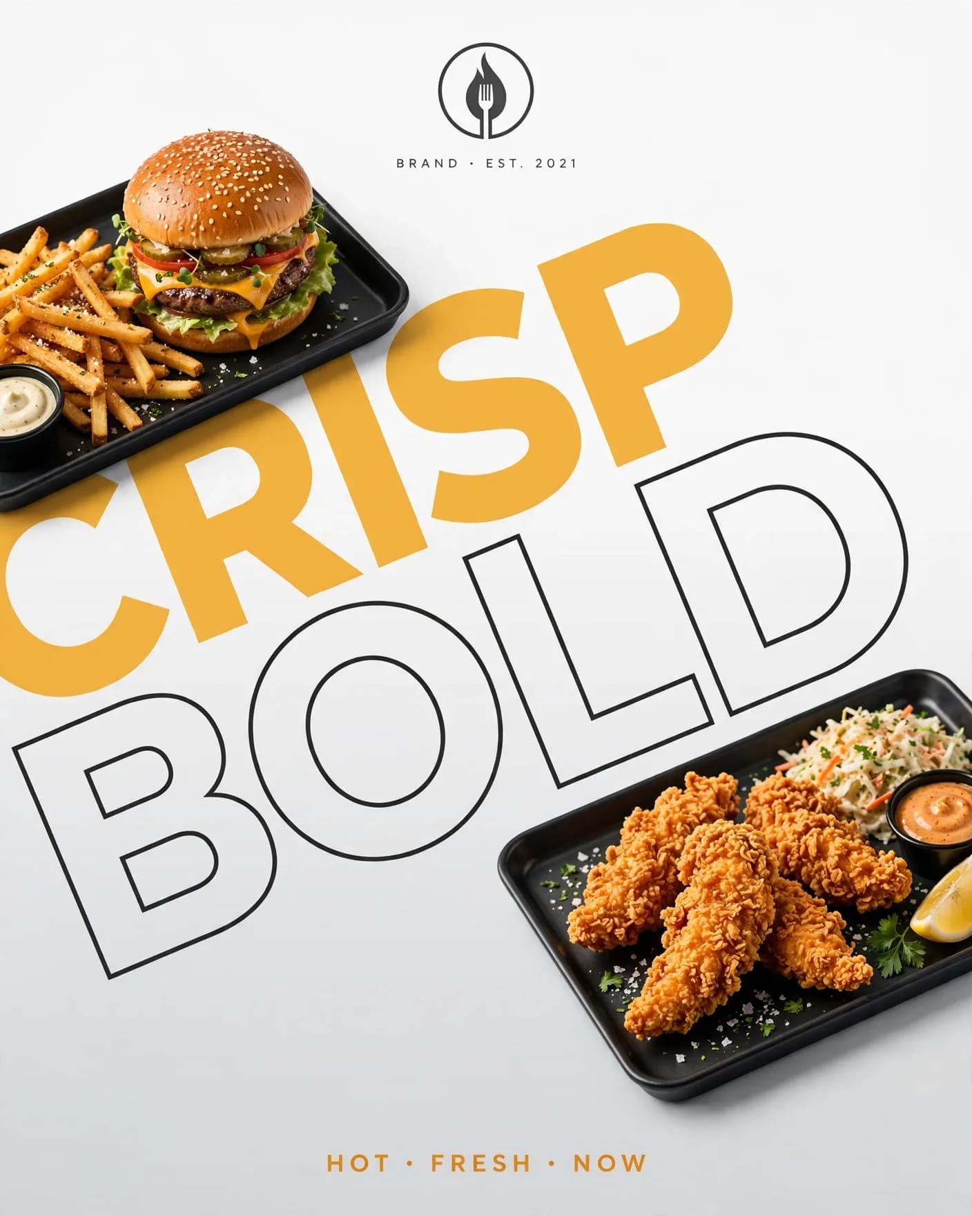 Fast-Food Ad Poster Prompt — Editorial Typography Campaign Template