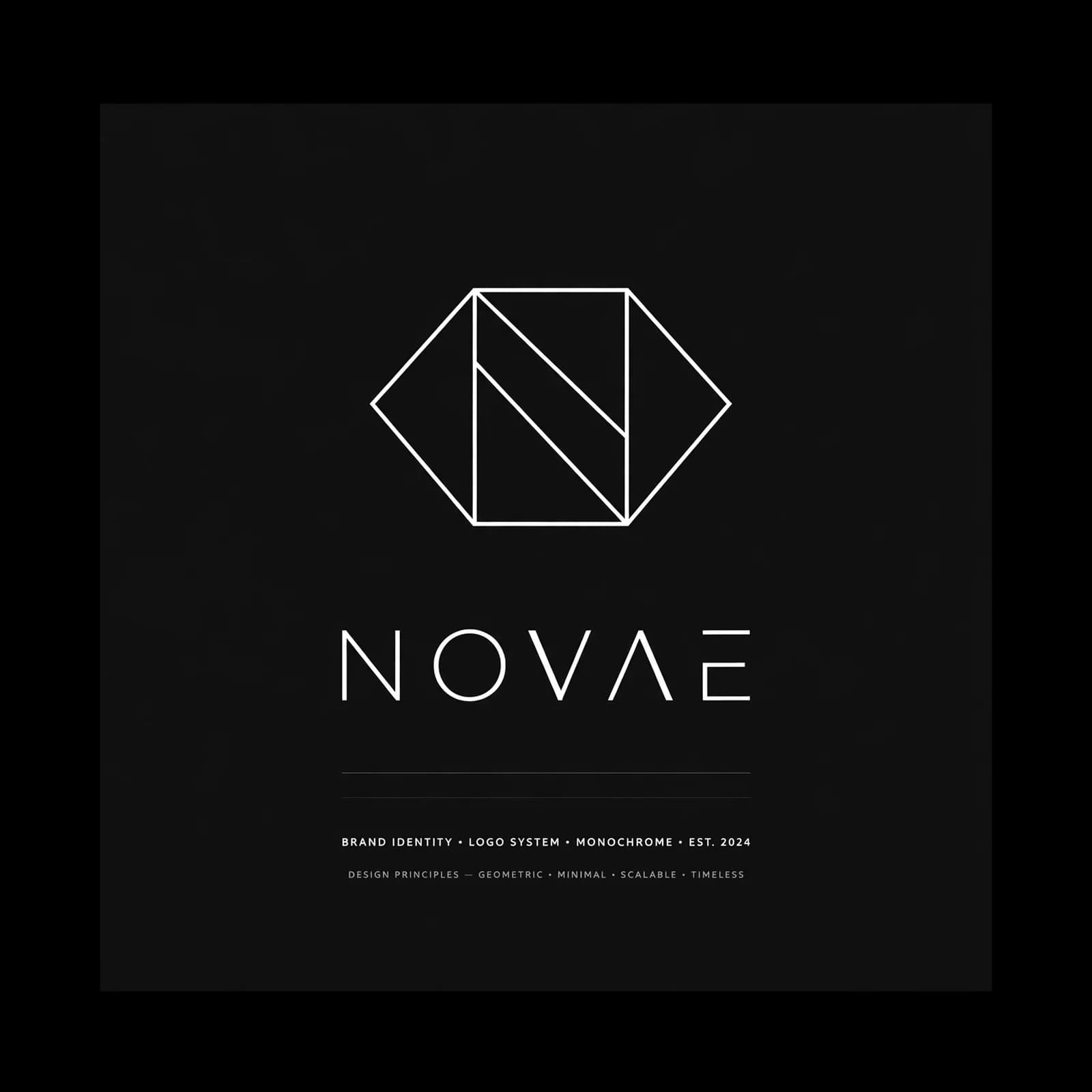 Minimal Logo Presentation Prompt — Black & White Brand Identity Board