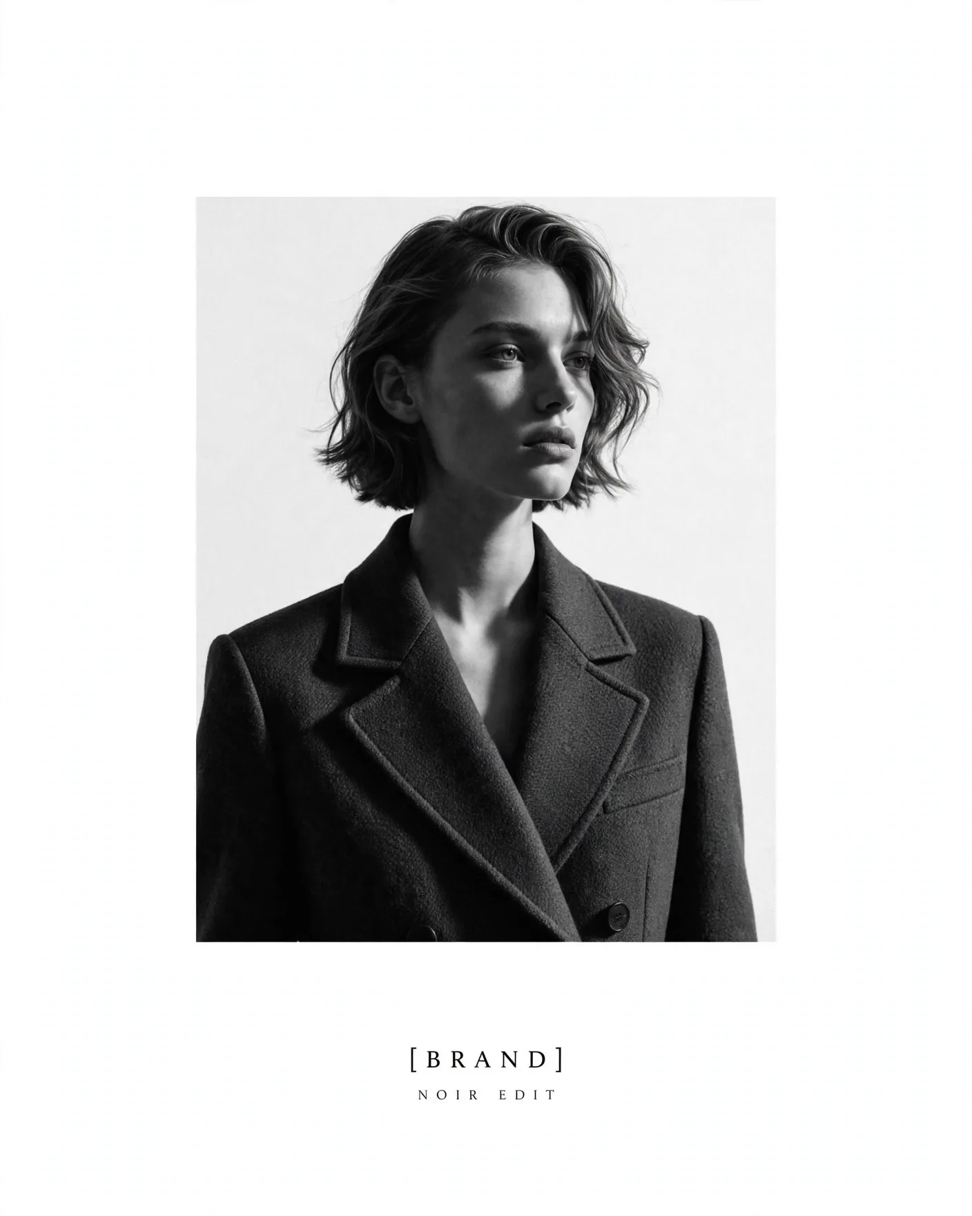 Monochrome Fashion Poster — B&W Gallery Campaign | Editable AI Prompt
