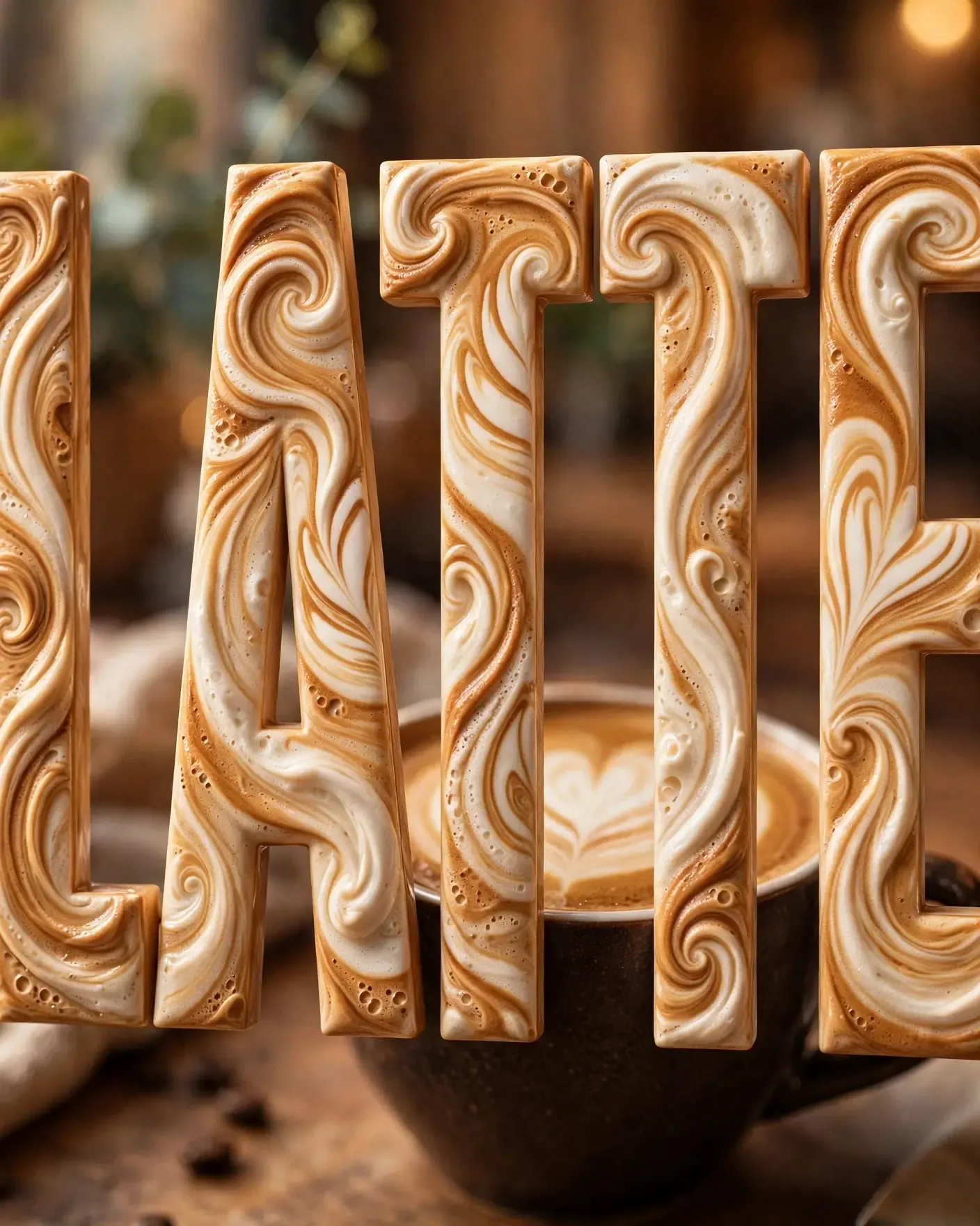 LATTE Espresso Campaign — Bold Typography Drink Key Visual | Editable AI Prompt