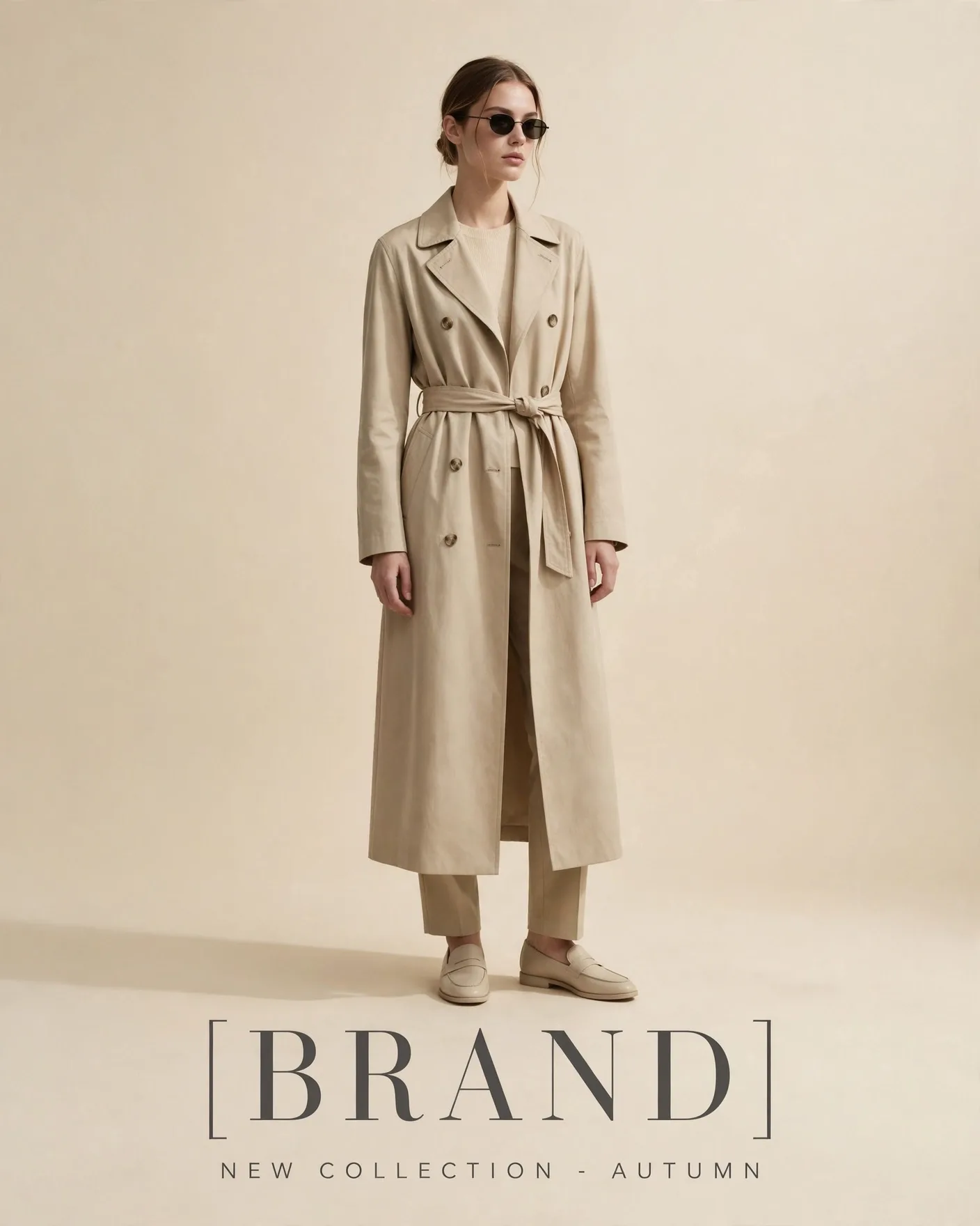 Minimal Beige Fashion Editorial — Quiet Luxury Campaign Poster | Editable AI Prompt