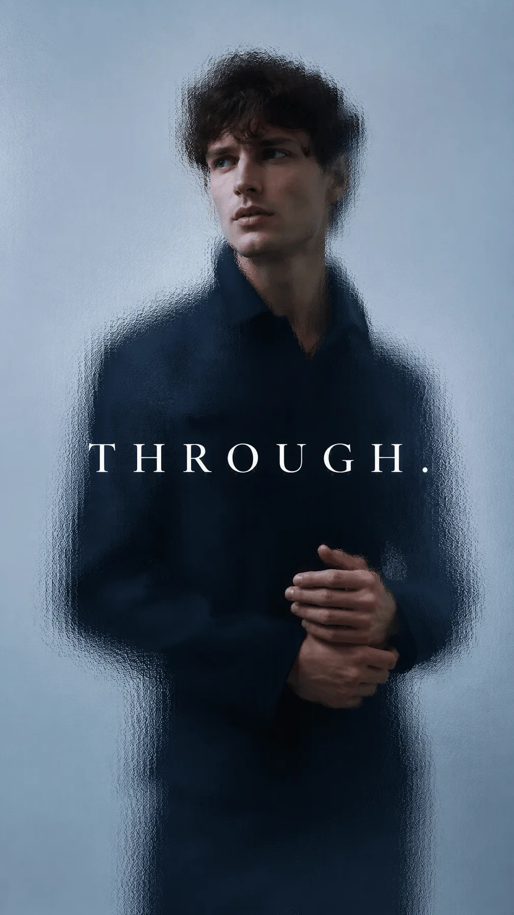 Through Frosted Glass Luxury Editorial Portrait AI Prompt