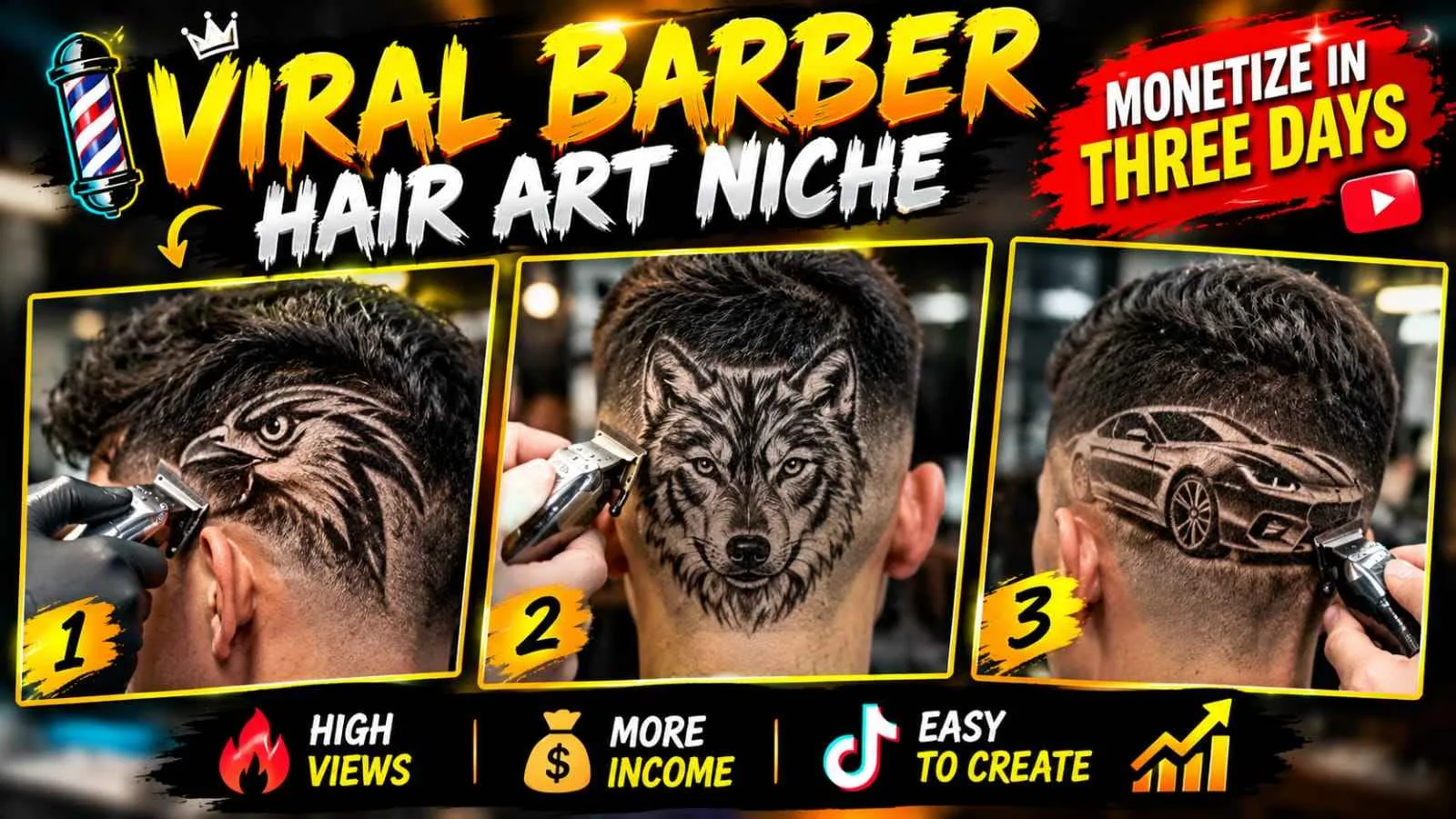 🔥 Viral Barber Hair Art Niche | AI Video Formula to Create Viral Shorts complete pipeline