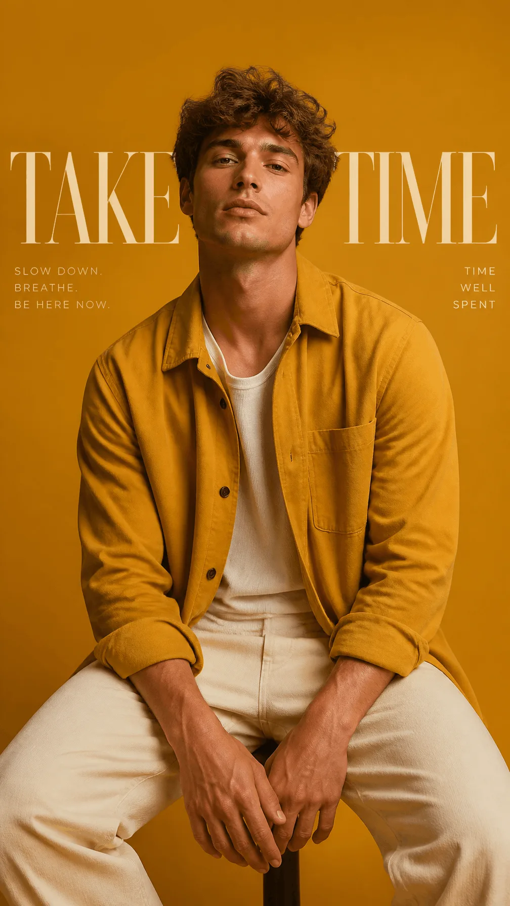Take Time Mustard Luxury Editorial Fashion AI Prompt