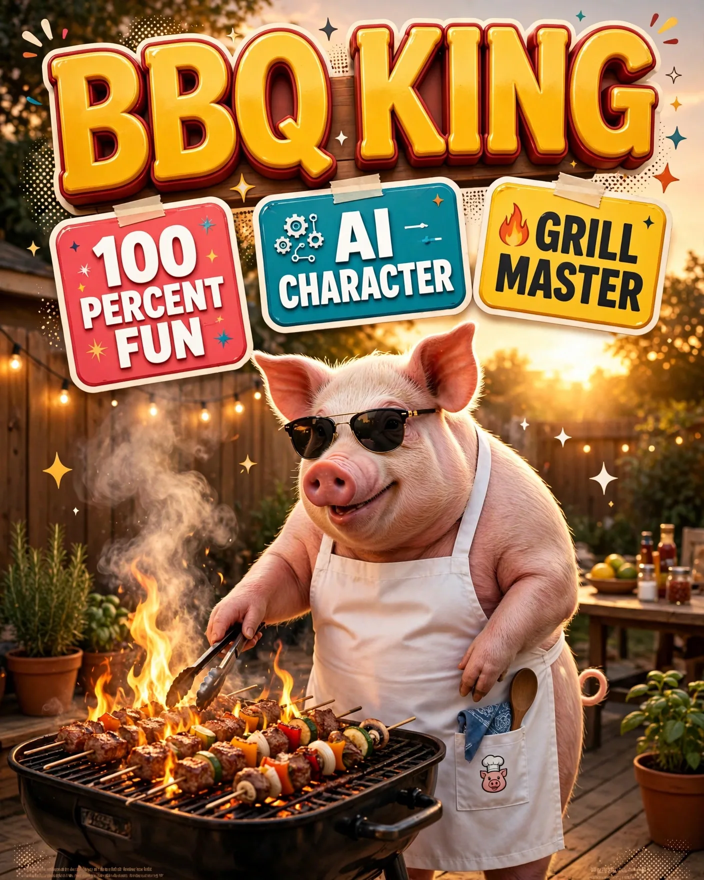 AI Animal Character Portrait — Fun Personality Art Poster | Editable AI Prompt
