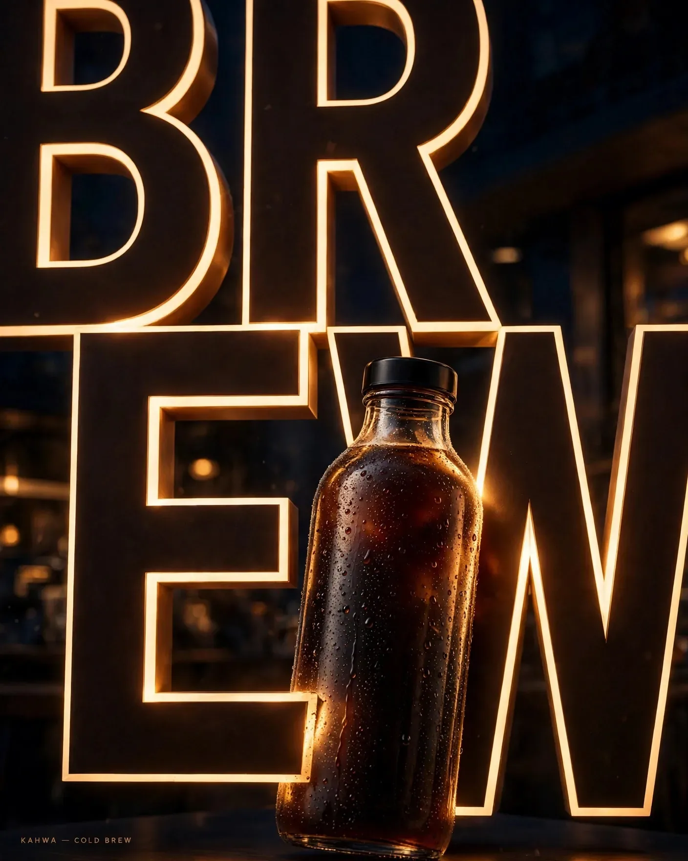 BREW Coffee Campaign — Bold Typography Food Key Visual | Editable AI Prompt