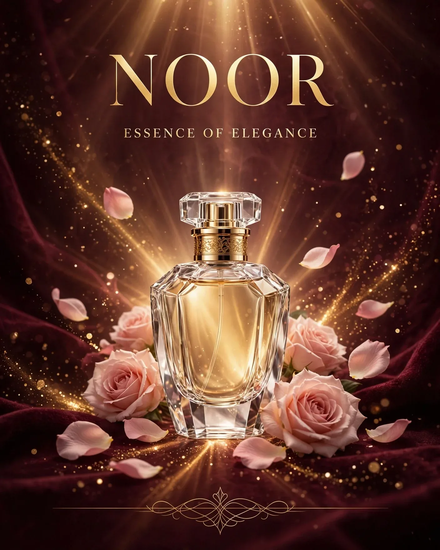 Noor Perfume Brand Poster — Editable AI Prompt
