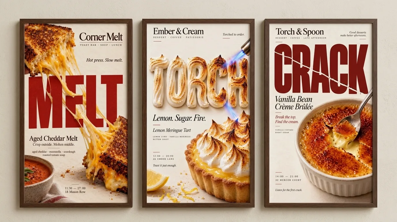 Layered Food Typography Editorial Poster